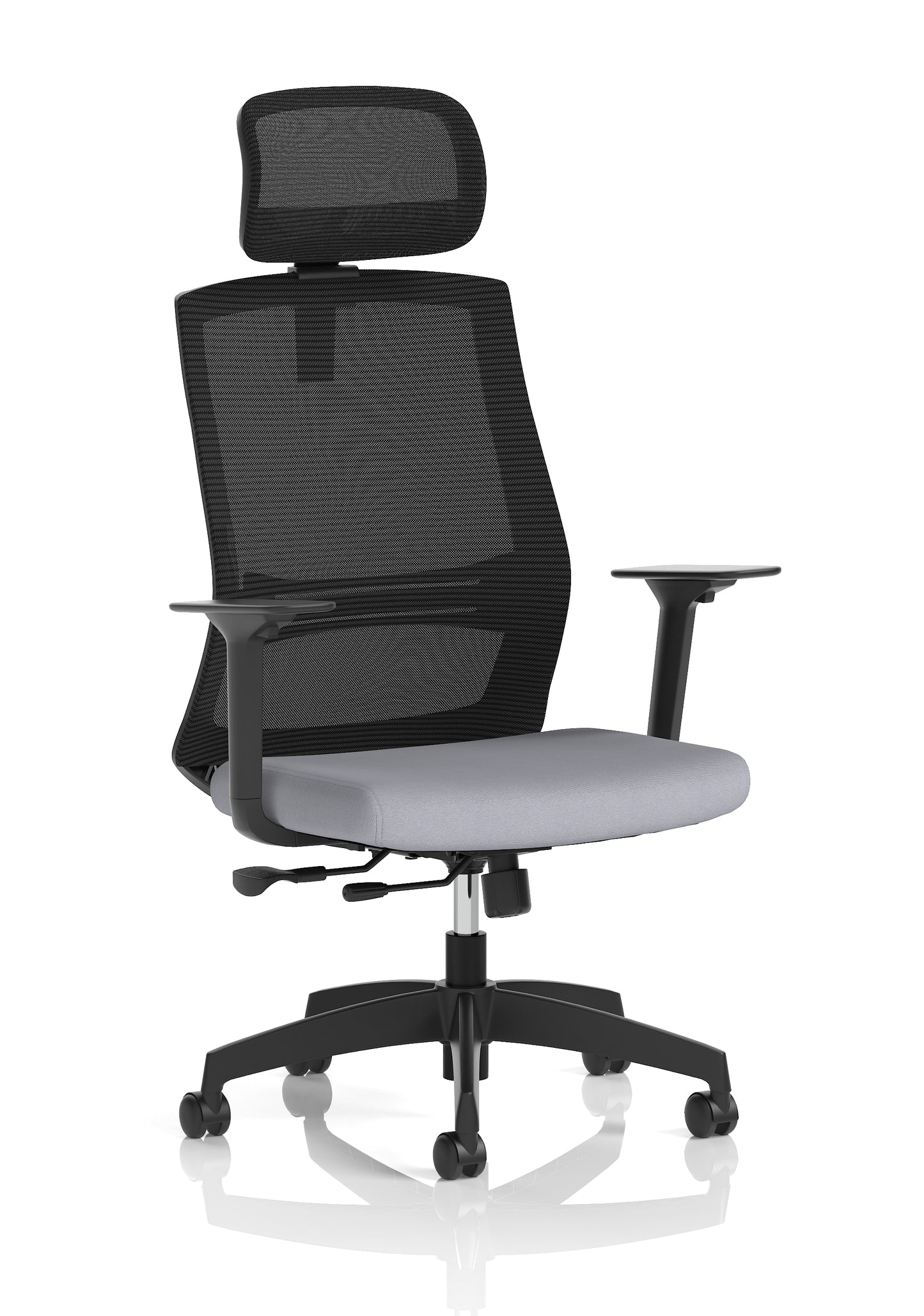Ventra Mesh Back Task Operator Office Chair Height Adjustable Arms Bespoke Quest Shell With Headrest - Industrious Decor