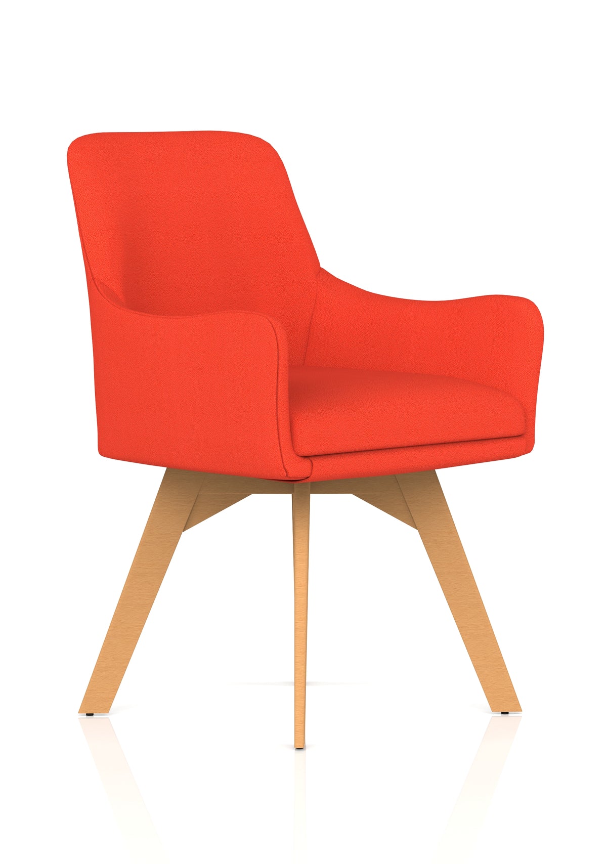 Marden Bespoke Upholstered Visitor Chair Bespoke Tabasco Orange - Industrious Decor