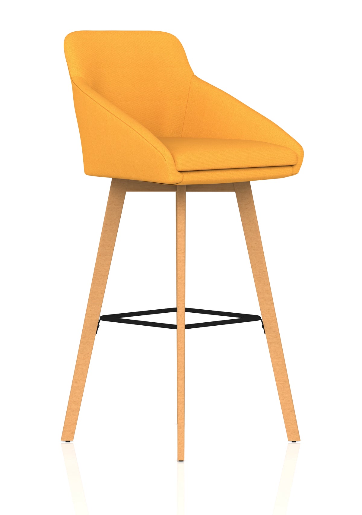 Marden Upholstered High Stool Bespoke Senna Yellow - Industrious Decor