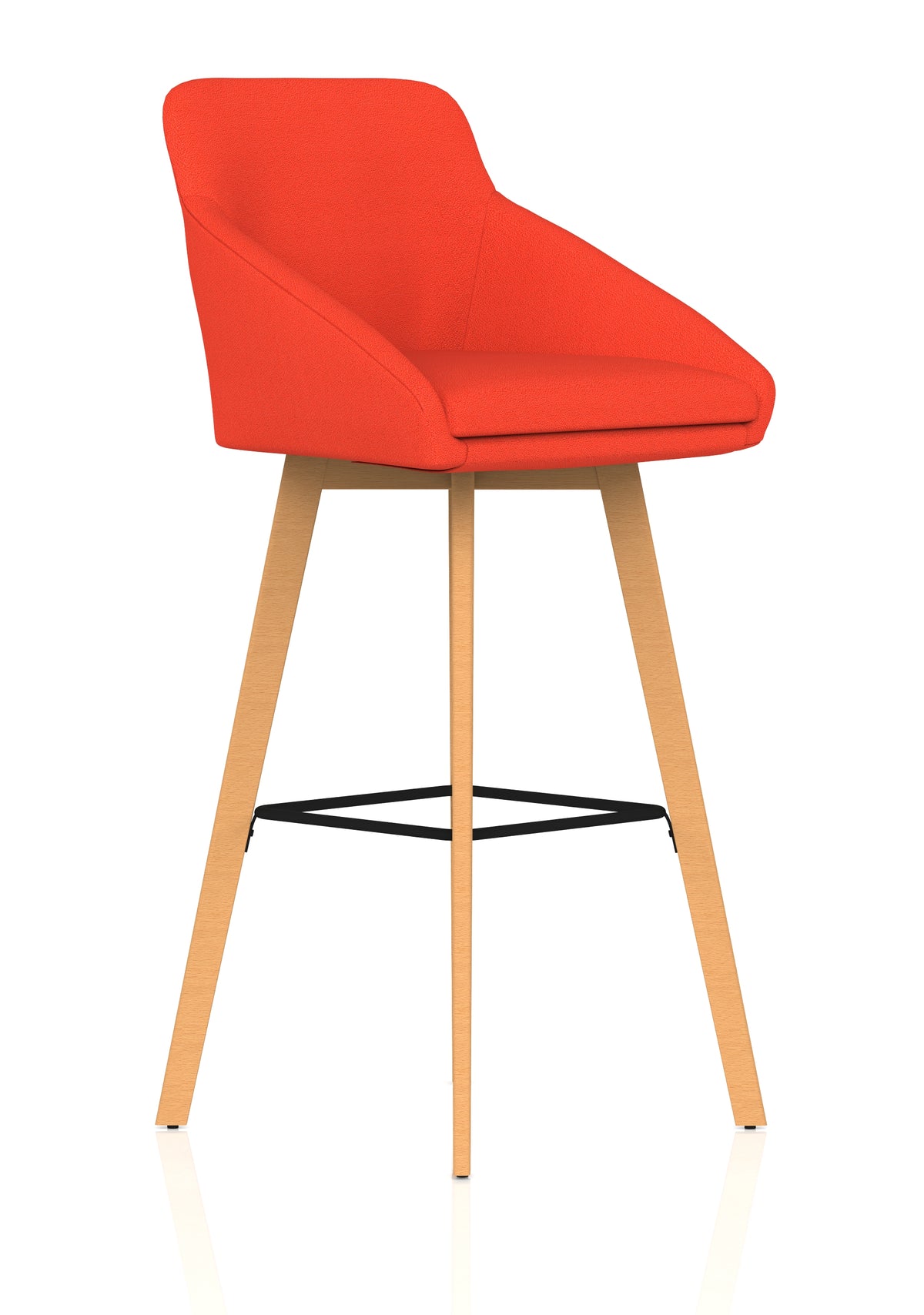 Marden Upholstered High Stool Bespoke Tabasco Orange - Industrious Decor