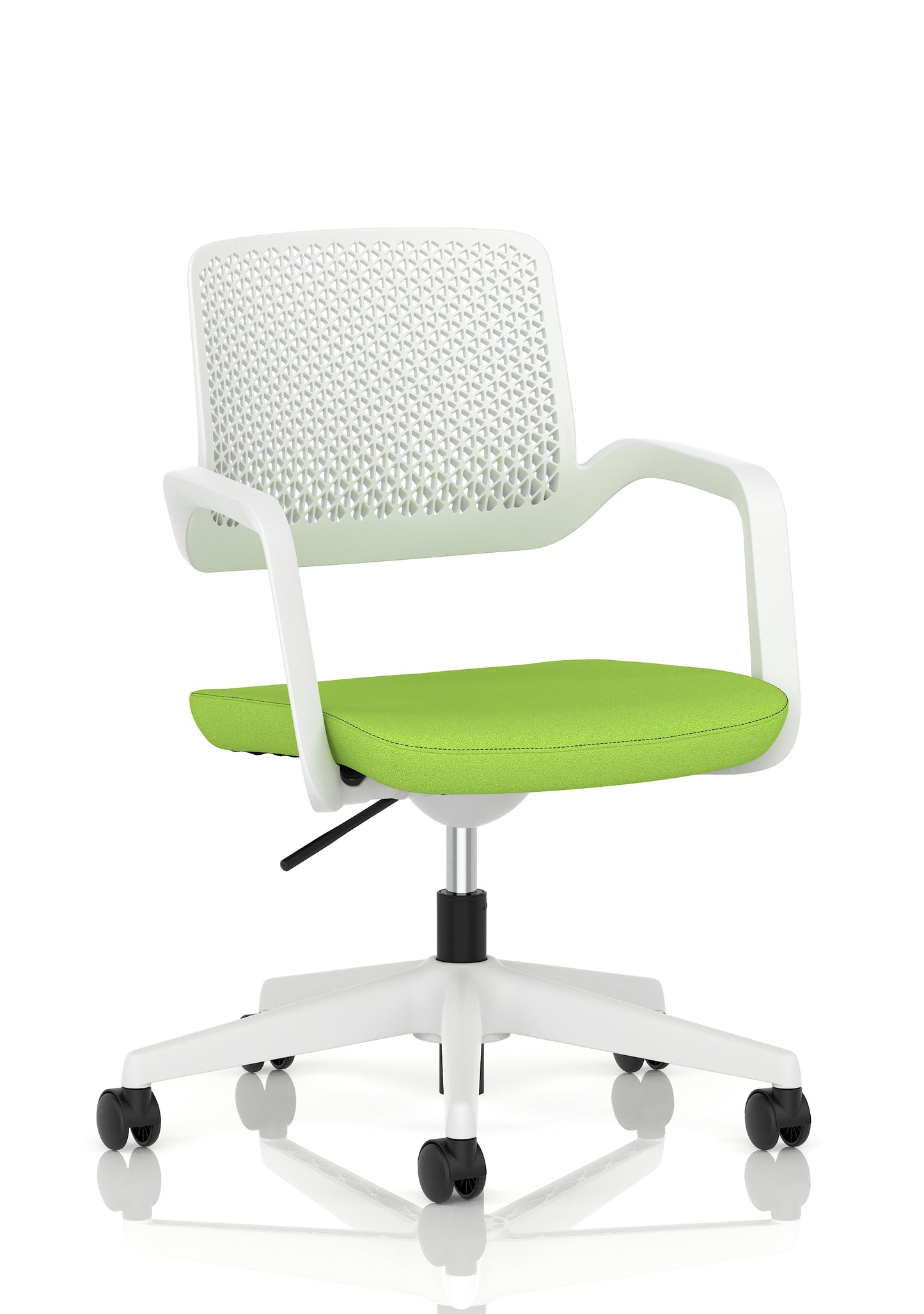 Cosmo Task Operator Chair White Bespoke Myrrh Green - Industrious Decor