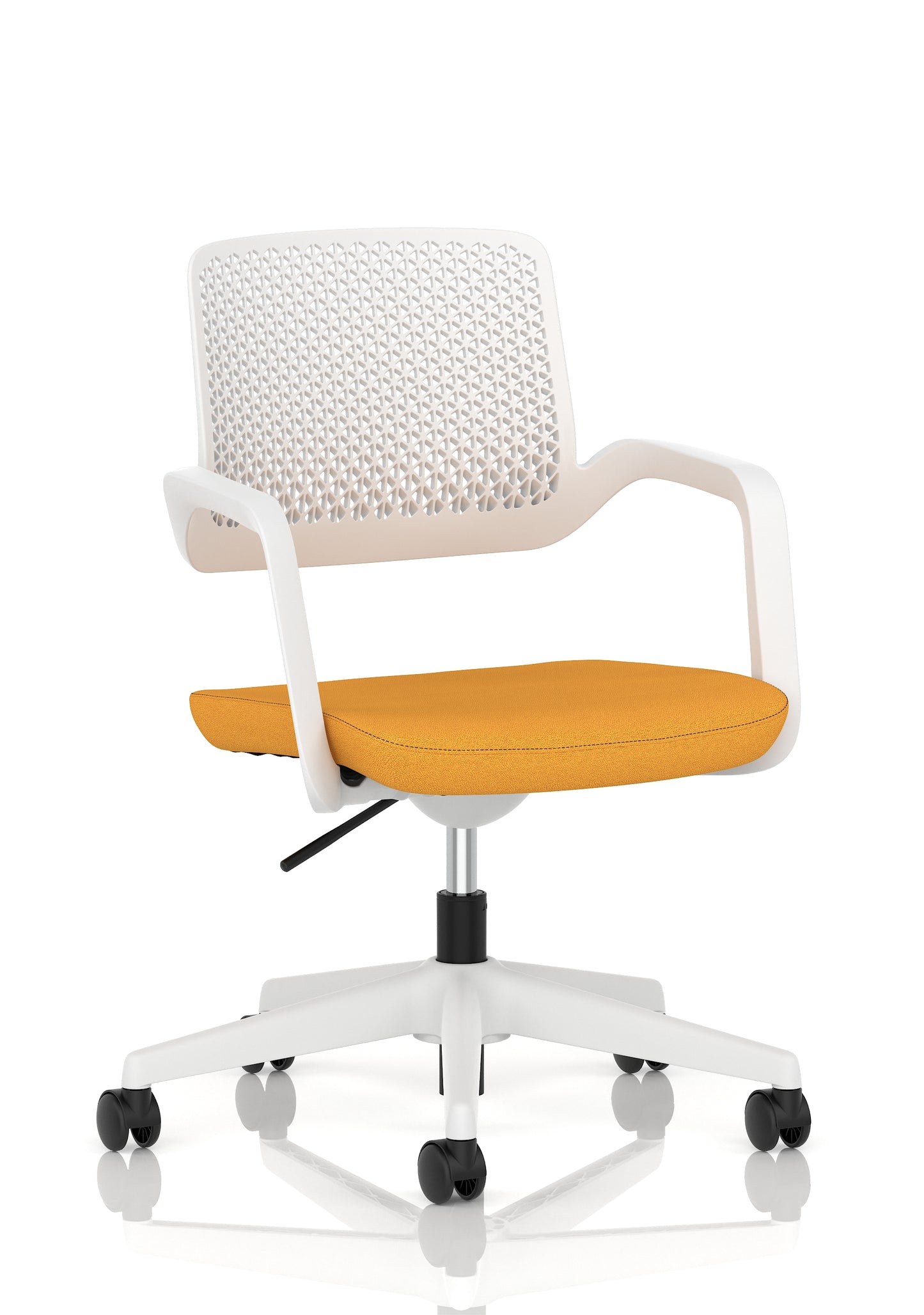 Cosmo Task Operator Chair White Bespoke Senna Yellow - Industrious Decor