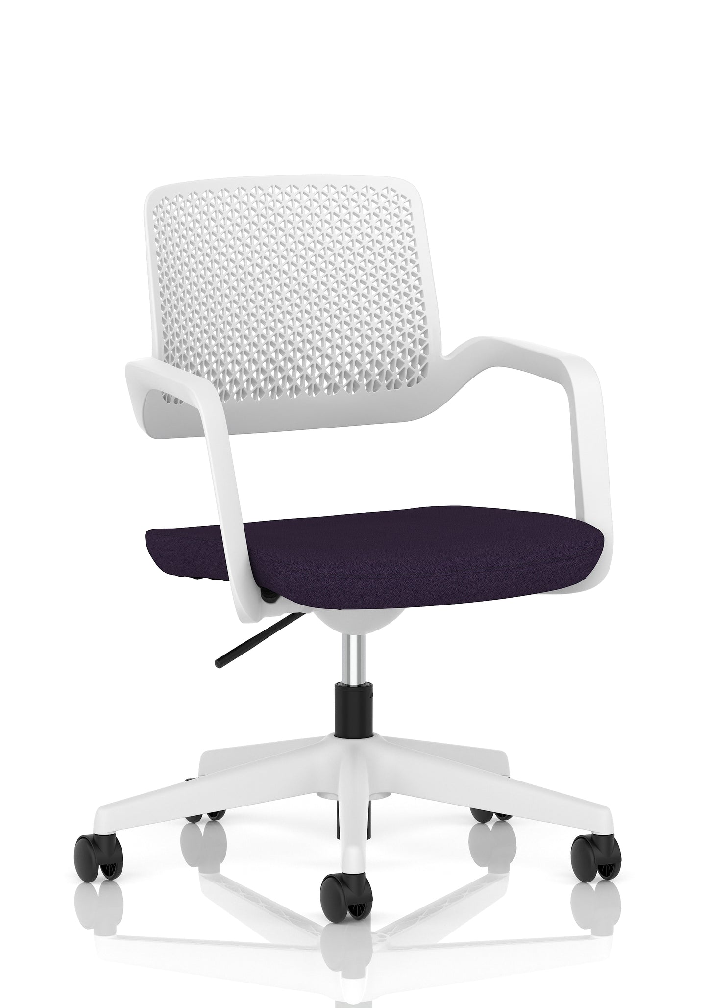 Cosmo Task Operator Chair White Bespoke Tansy Purple - Industrious Decor