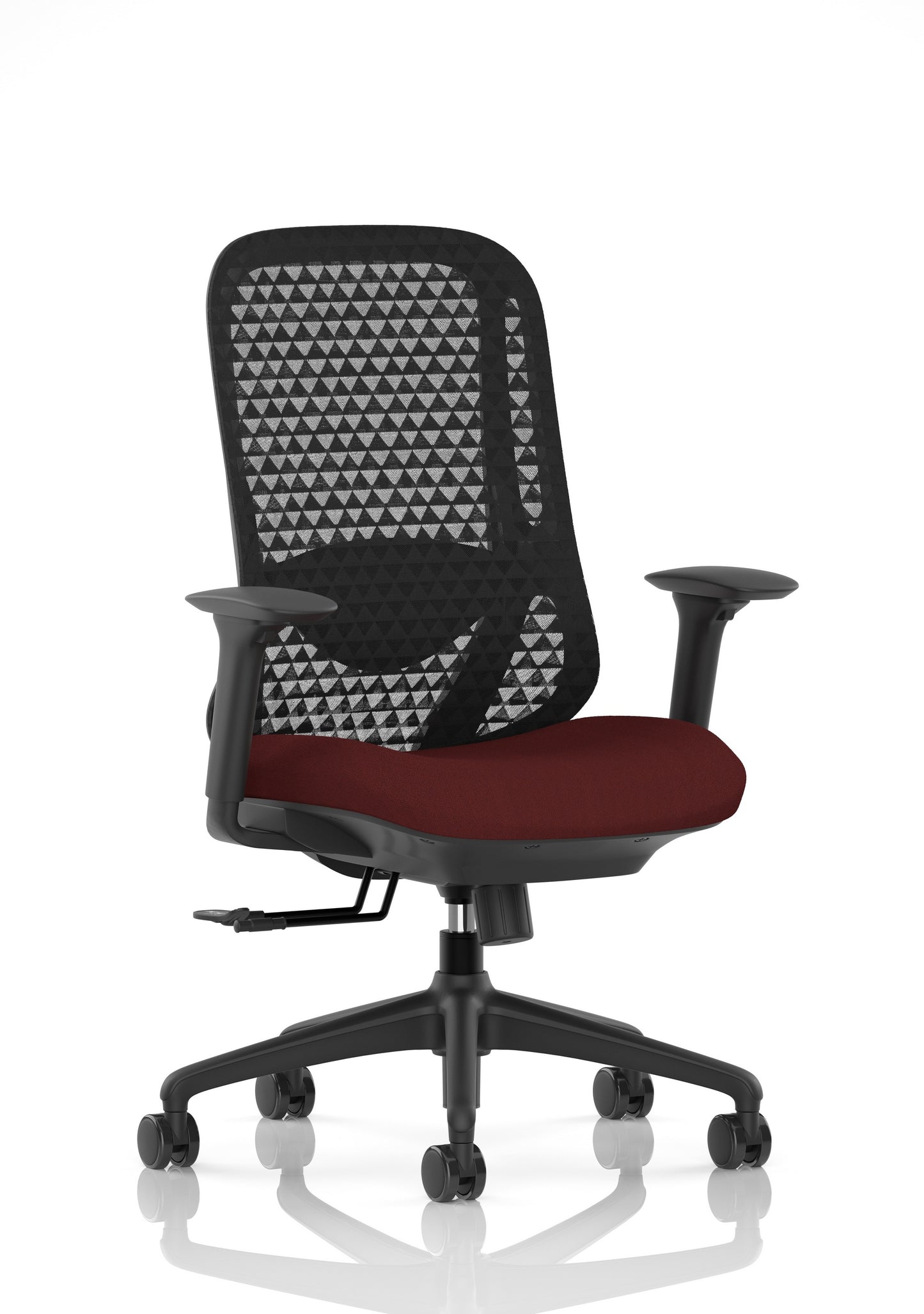 Prism Ergonomic Mesh Back Office Chair with Adjustable Arms Bespoke Ginseng Chilli None - Industrious Decor