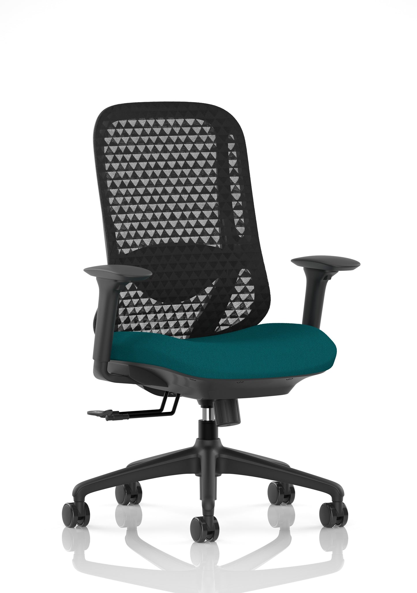 Prism Ergonomic Mesh Back Office Chair with Adjustable Arms Bespoke Maringa Teal None - Industrious Decor