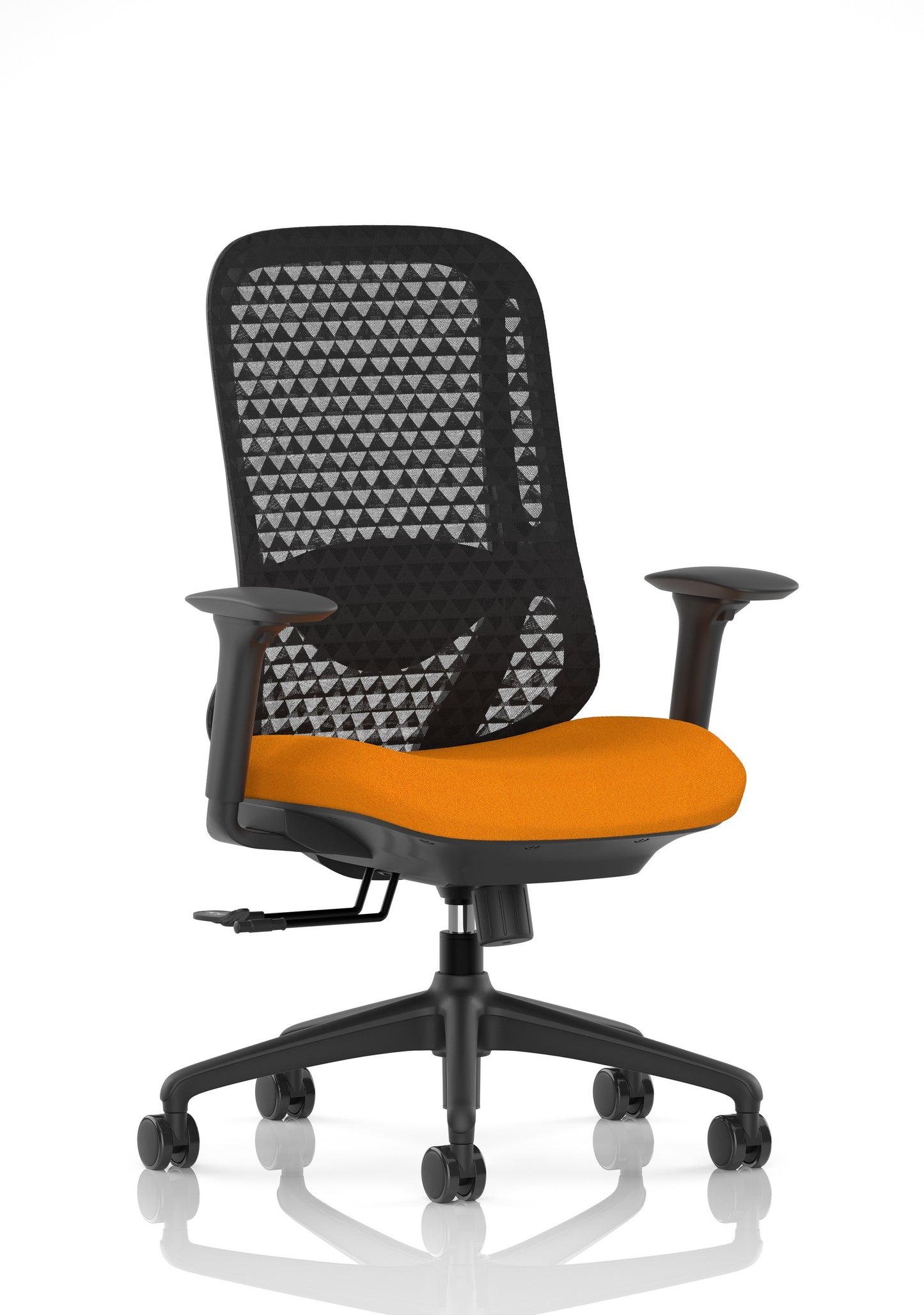 Prism Ergonomic Mesh Back Office Chair with Adjustable Arms Bespoke Senna Yellow None - Industrious Decor
