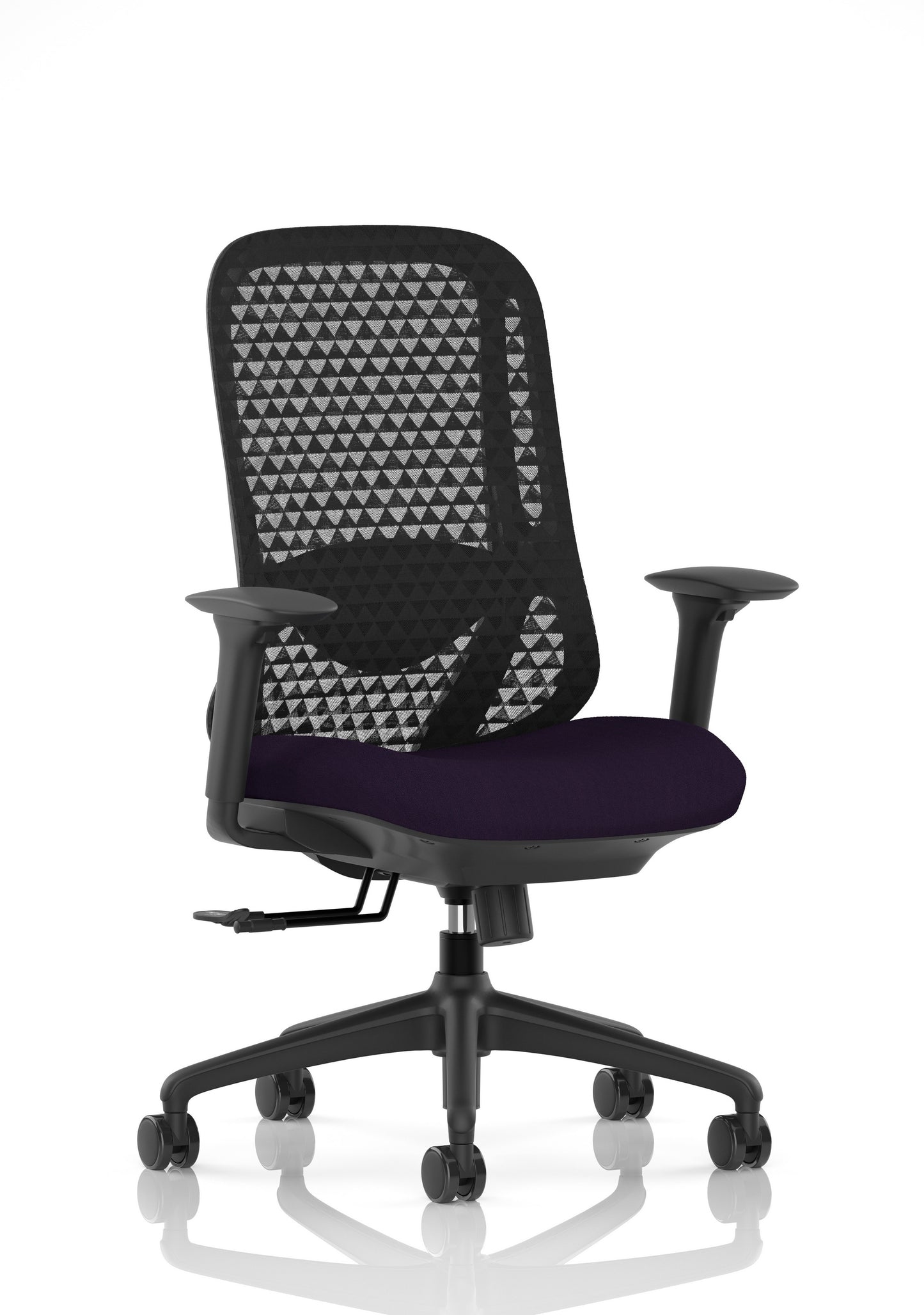 Prism Ergonomic Mesh Back Office Chair with Adjustable Arms Bespoke Tansy Purple None - Industrious Decor