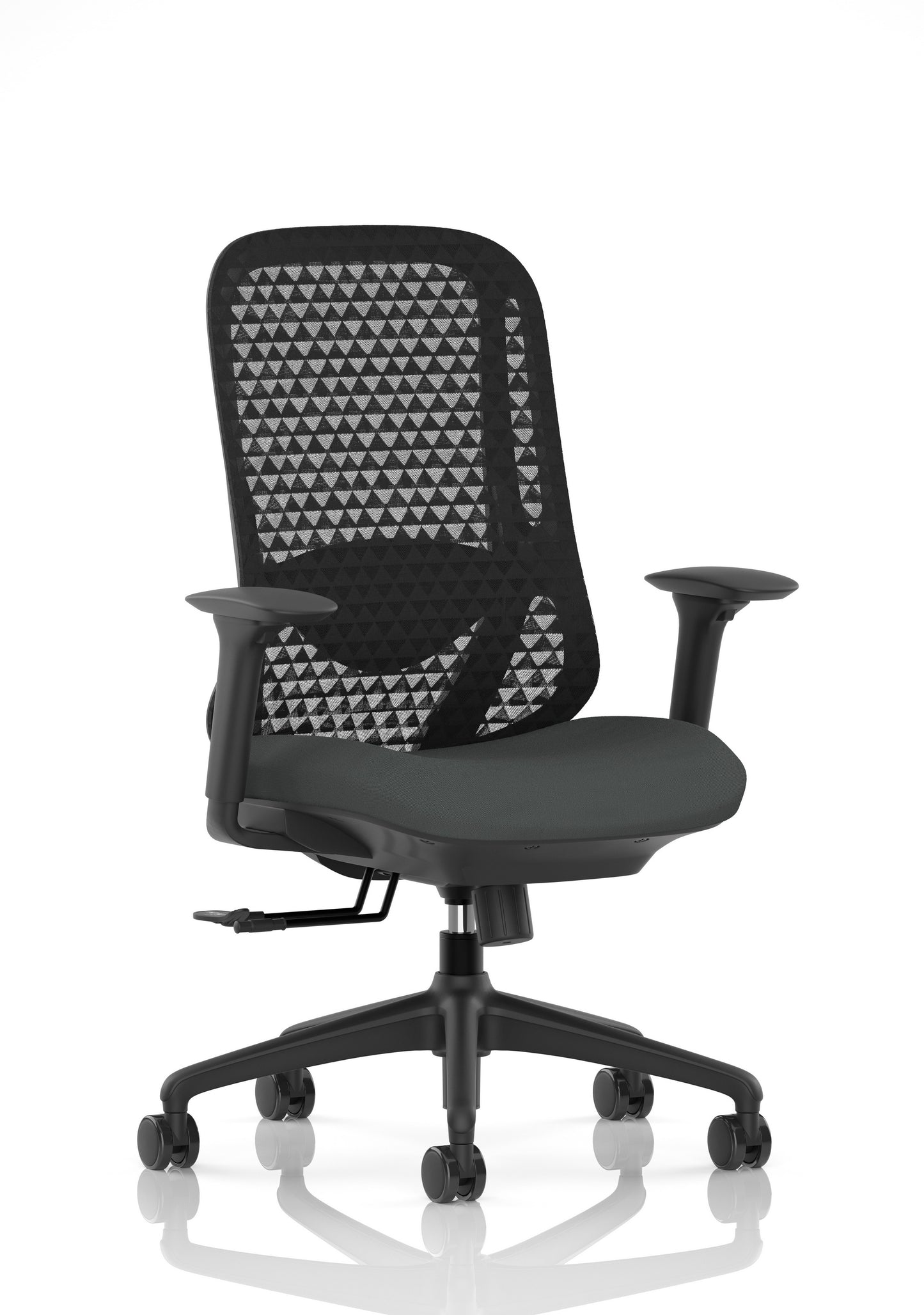 Prism Ergonomic Mesh Back Office Chair with Adjustable Arms Bespoke Quest Mussel None - Industrious Decor