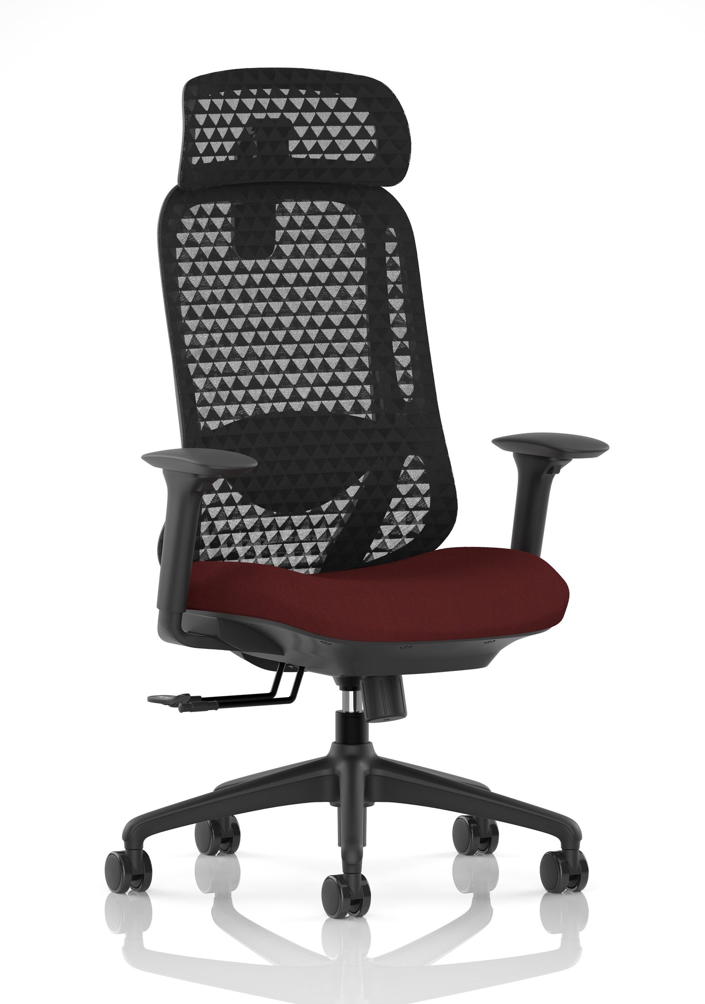 Prism Ergonomic Mesh Back Office Chair with Adjustable Arms Bespoke Ginseng Chilli With Headrest - Industrious Decor