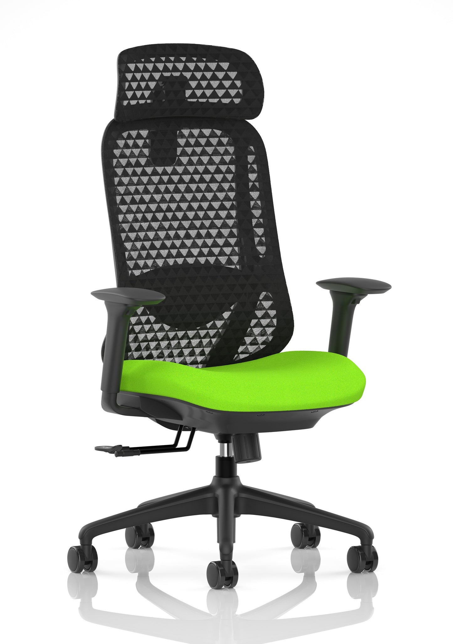 Prism Ergonomic Mesh Back Office Chair with Adjustable Arms Bespoke Myrrh Green With Headrest - Industrious Decor