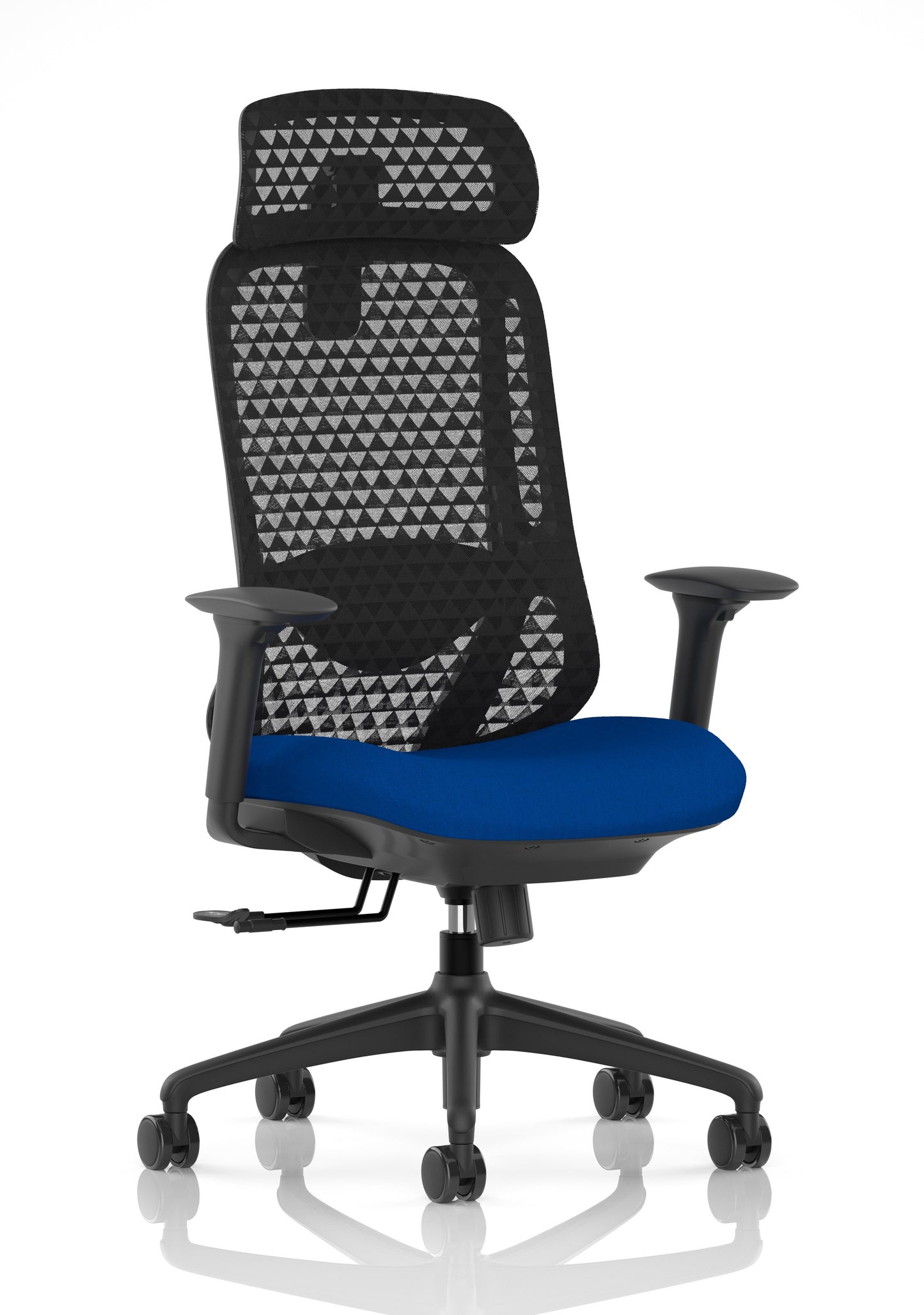 Prism Ergonomic Mesh Back Office Chair with Adjustable Arms Bespoke Stevia Blue With Headrest - Industrious Decor