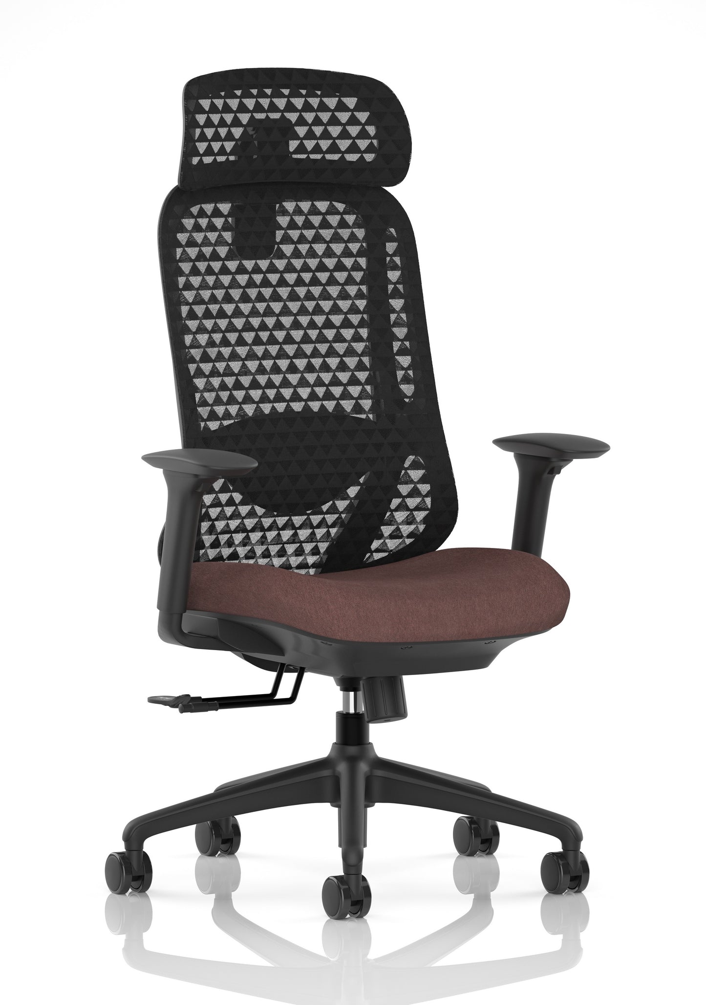 Prism Ergonomic Mesh Back Office Chair with Adjustable Arms Bespoke Rivet Forge With Headrest - Industrious Decor