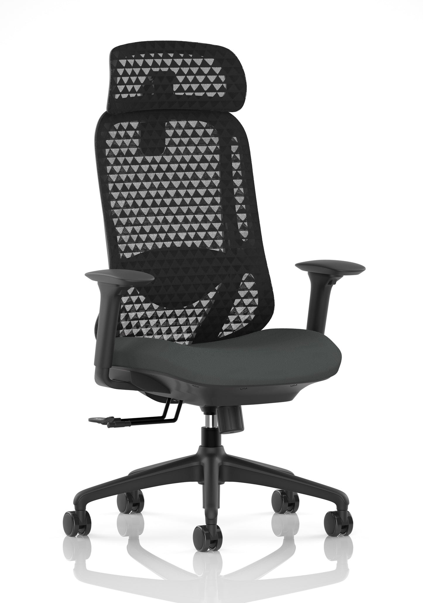 Prism Ergonomic Mesh Back Office Chair with Adjustable Arms Bespoke Quest Mussel With Headrest - Industrious Decor