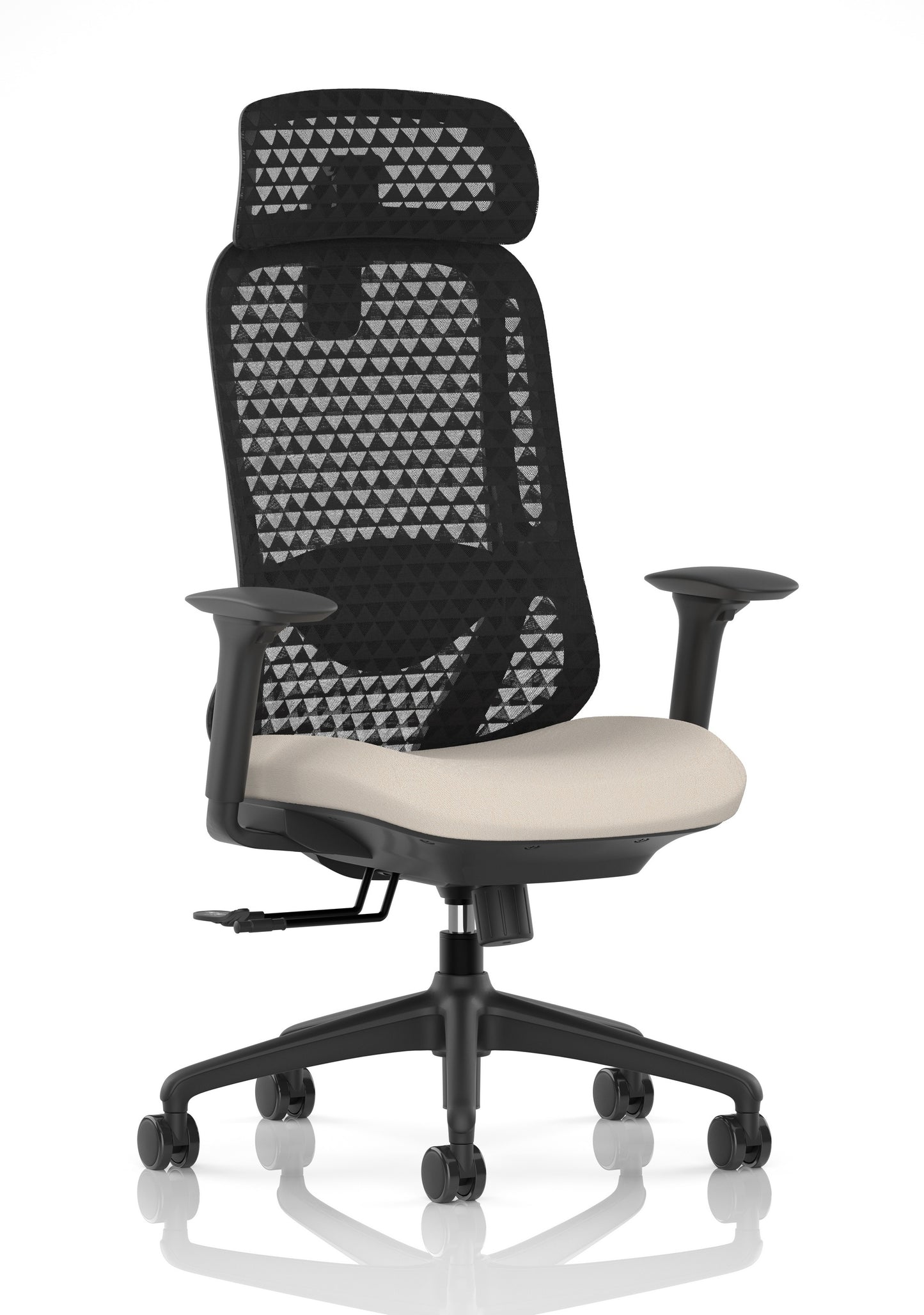 Prism Ergonomic Mesh Back Office Chair with Adjustable Arms Bespoke Quest Salt With Headrest - Industrious Decor