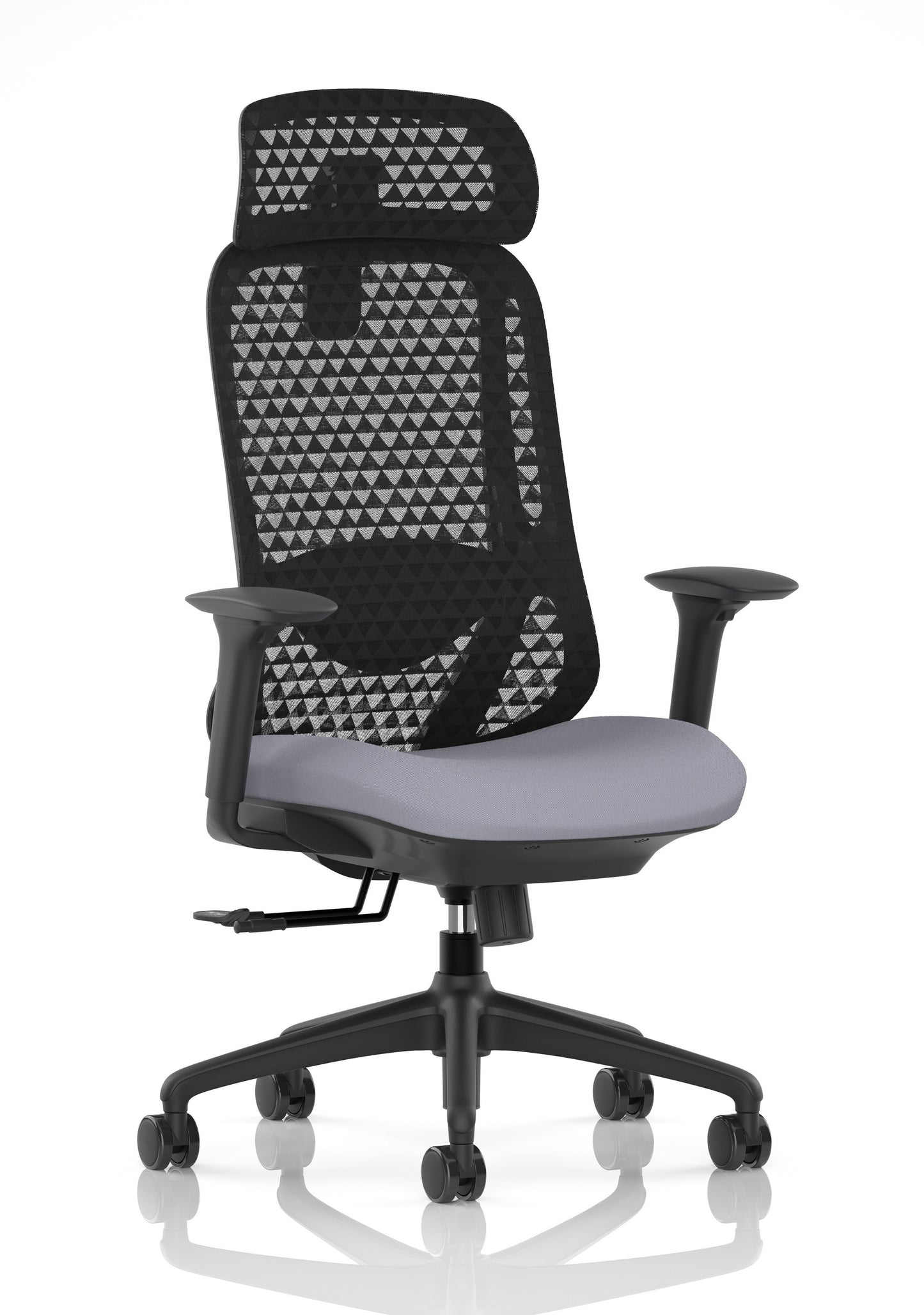 Prism Ergonomic Mesh Back Office Chair with Adjustable Arms Bespoke Quest Shell With Headrest - Industrious Decor