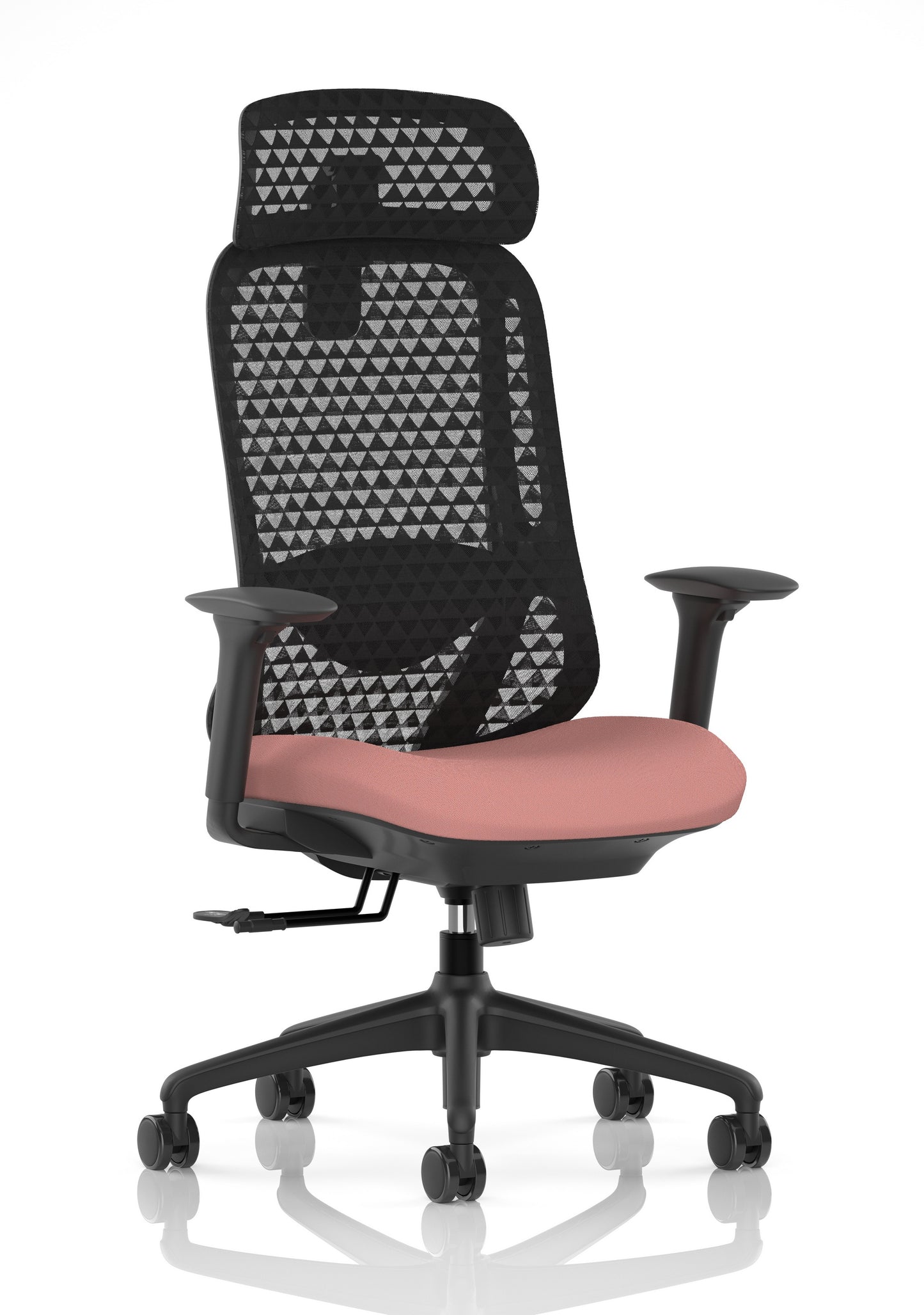 Prism Ergonomic Mesh Back Office Chair with Adjustable Arms Bespoke Quest Shrimp With Headrest - Industrious Decor