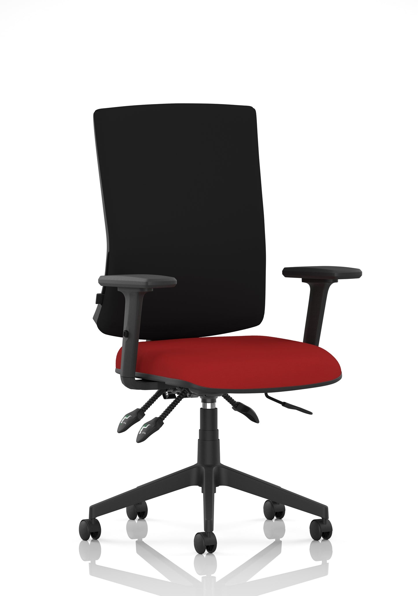 Orlena High Back Ergonomic Task Operator Office Chair Bespoke Bergamot Cherry Black With Arms - Industrious Decor
