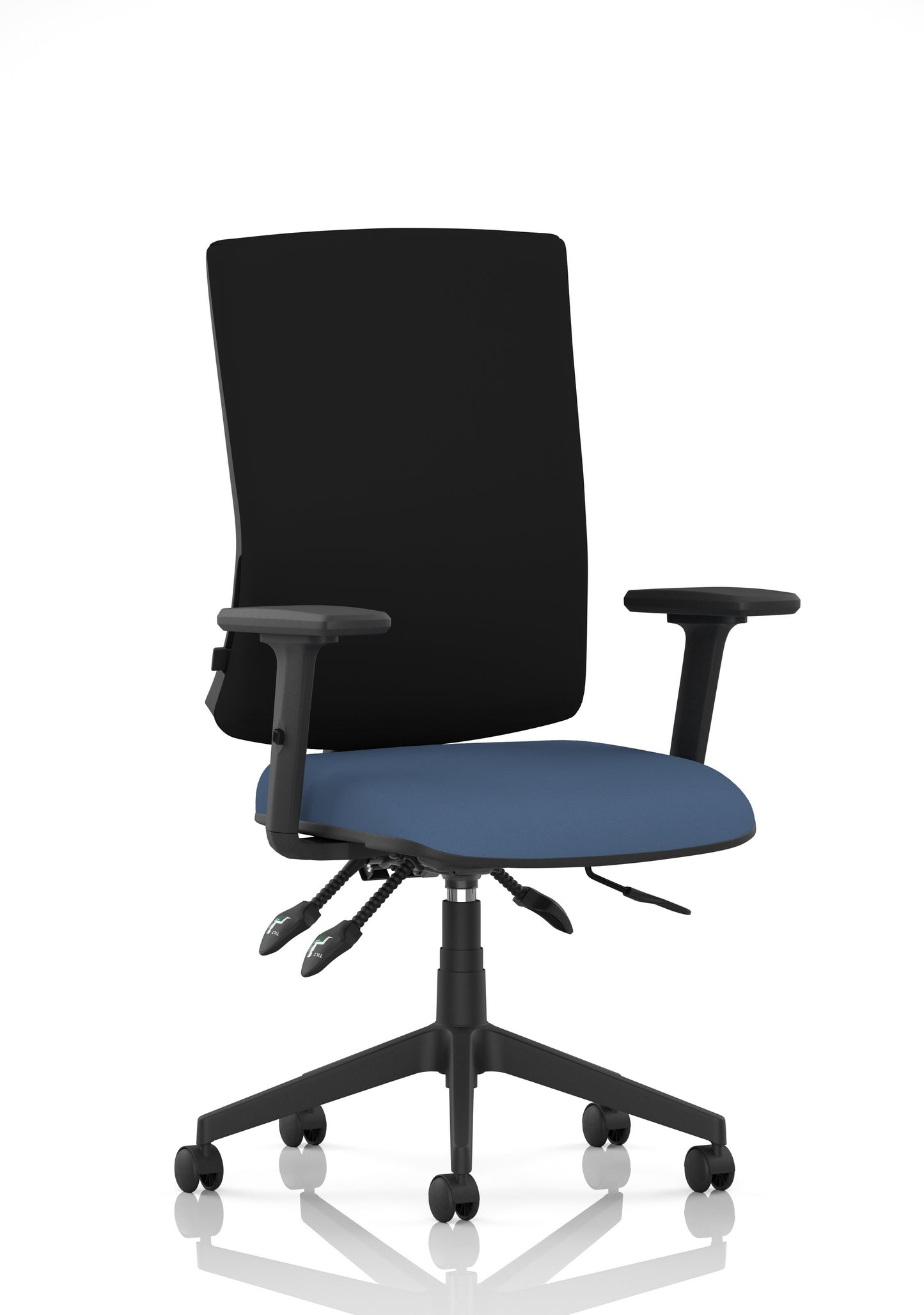 Orlena High Back Ergonomic Task Operator Office Chair Bespoke Quest Limpet Black With Arms - Industrious Decor