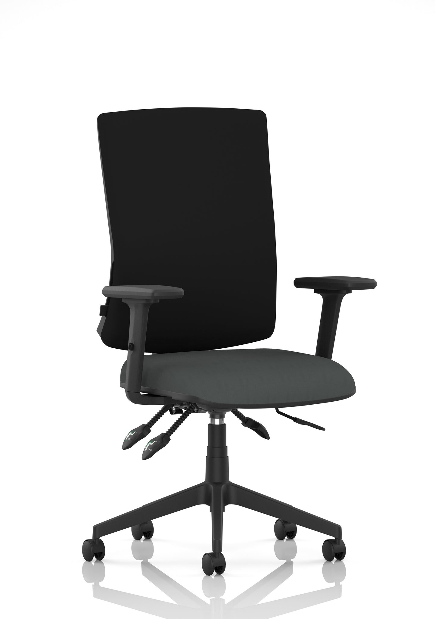 Orlena High Back Ergonomic Task Operator Office Chair Bespoke Quest Mussel Black With Arms - Industrious Decor