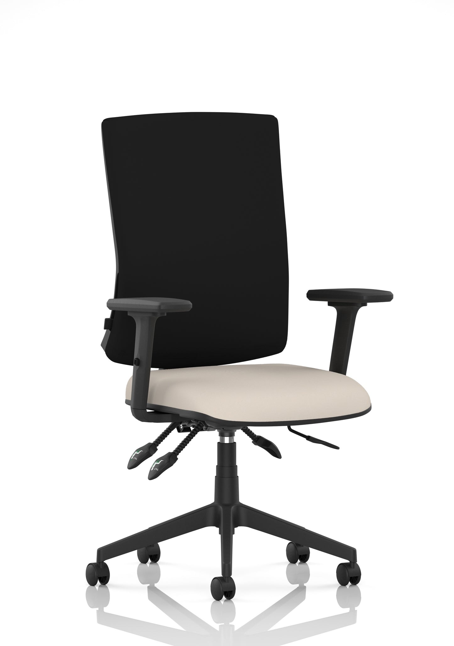 Orlena High Back Ergonomic Task Operator Office Chair Bespoke Quest Salt Black With Arms - Industrious Decor