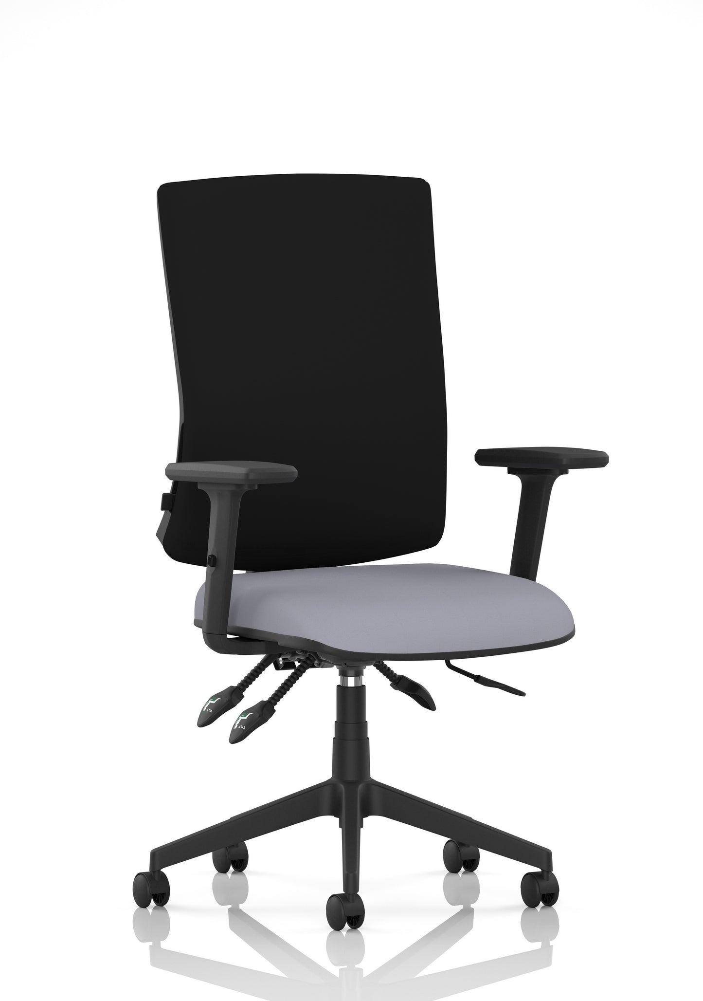 Orlena High Back Ergonomic Task Operator Office Chair Bespoke Quest Shell Black With Arms - Industrious Decor