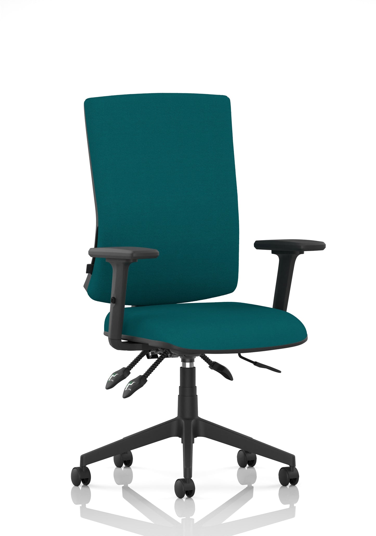 Orlena High Back Ergonomic Task Operator Office Chair Bespoke Maringa Teal Matching Bespoke Colour With Arms - Industrious Decor
