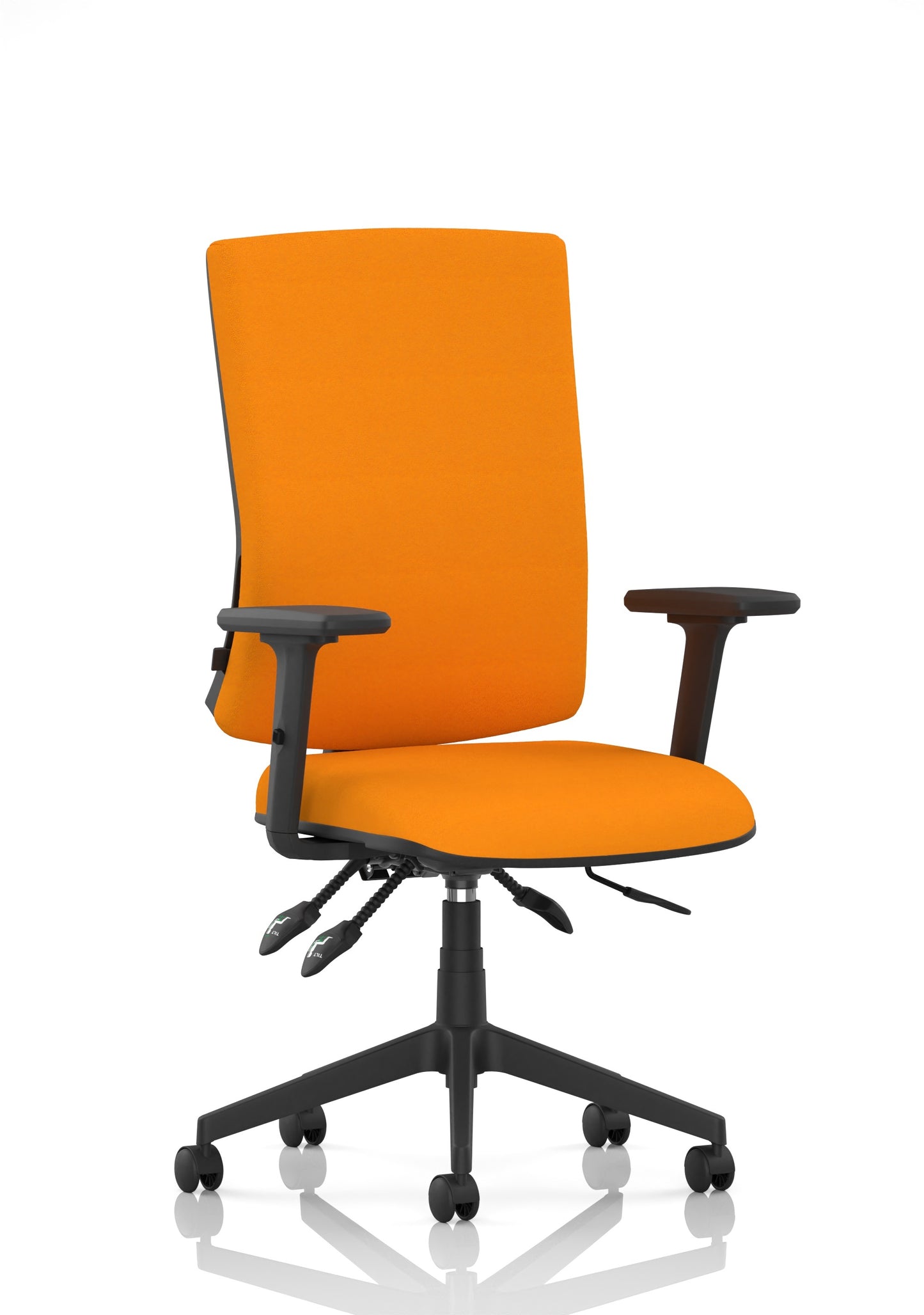 Orlena High Back Ergonomic Task Operator Office Chair Bespoke Senna Yellow Matching Bespoke Colour With Arms - Industrious Decor