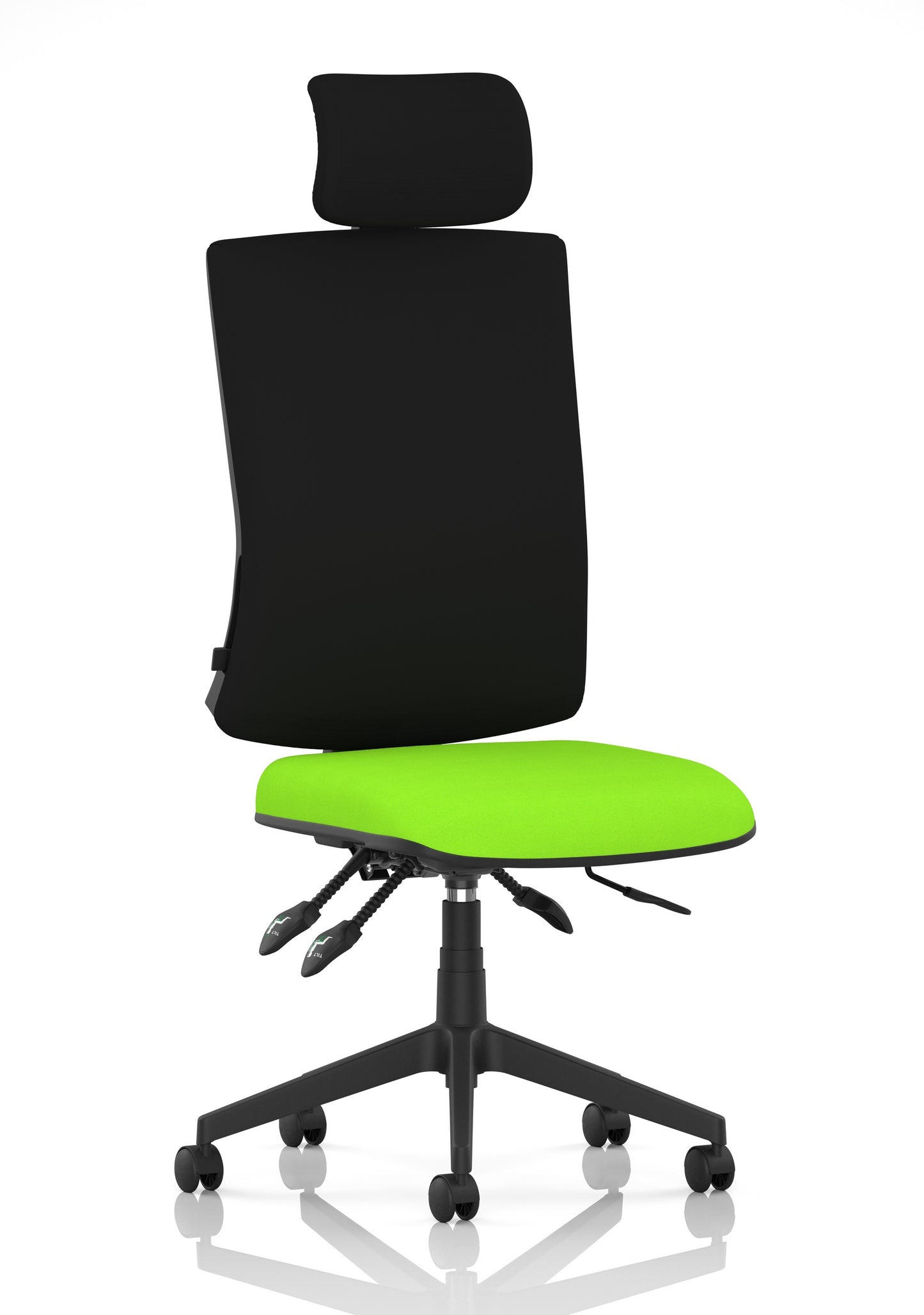 Orlena High Back Ergonomic Task Operator Office Chair with Headrest Bespoke Myrrh Green Black None - Industrious Decor