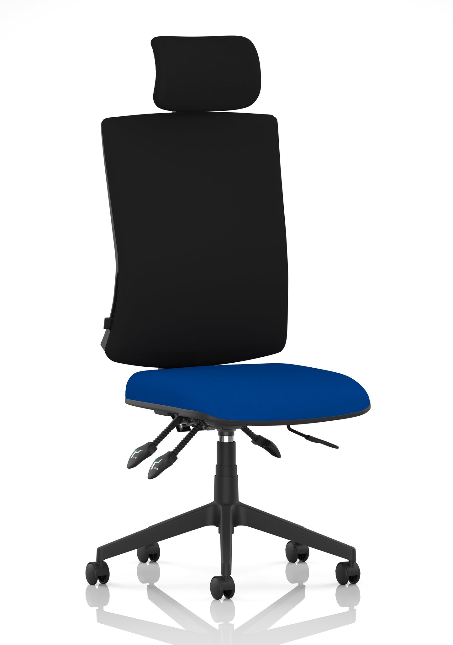 Orlena High Back Ergonomic Task Operator Office Chair with Headrest Bespoke Stevia Blue Black None - Industrious Decor