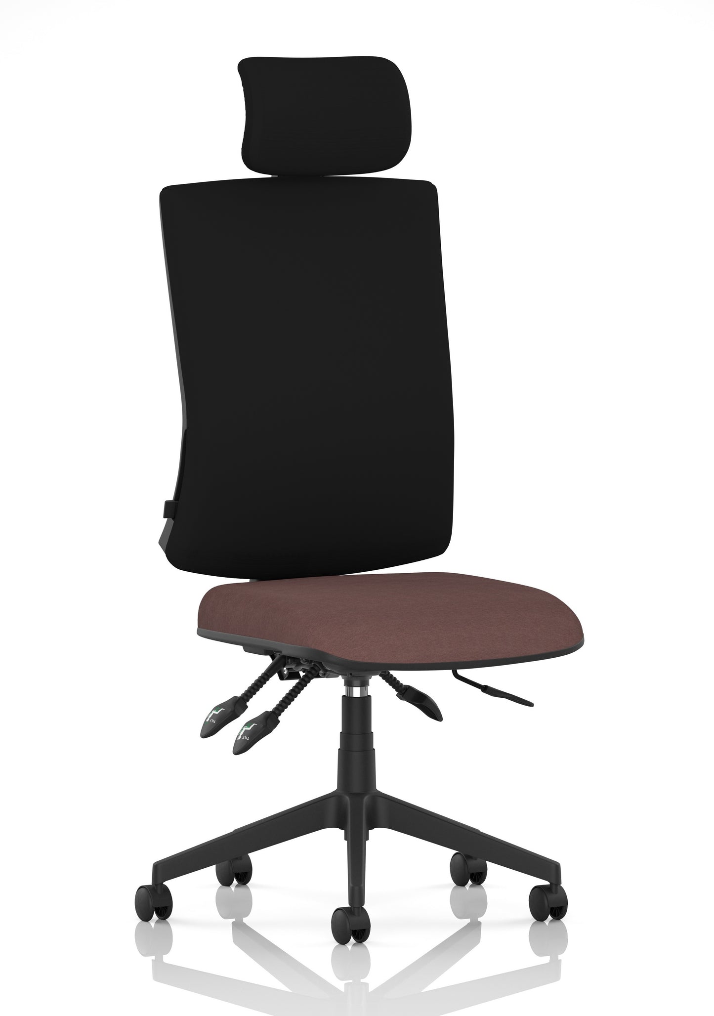 Orlena High Back Ergonomic Task Operator Office Chair with Headrest Bespoke Rivet Forge Black None - Industrious Decor