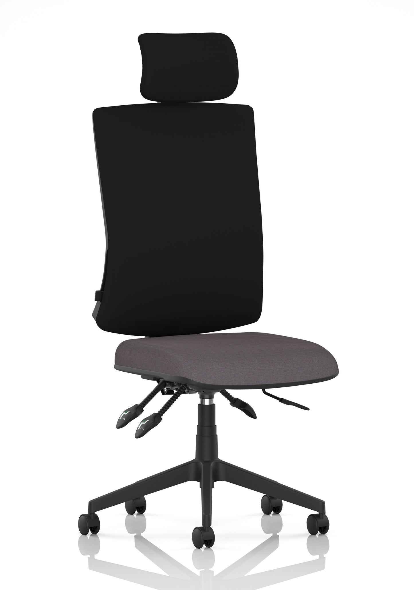 Orlena High Back Ergonomic Task Operator Office Chair with Headrest Bespoke Rivet Fuse Black None - Industrious Decor