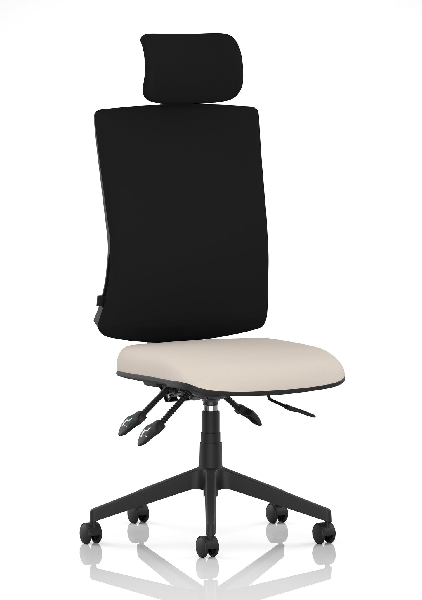 Orlena High Back Ergonomic Task Operator Office Chair with Headrest Bespoke Quest Salt Black None - Industrious Decor