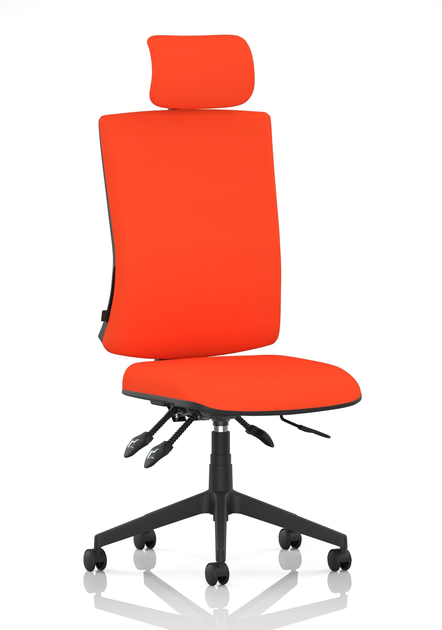 Orlena High Back Ergonomic Task Operator Office Chair with Headrest Bespoke Tabasco Orange Matching Bespoke Colour None - Industrious Decor