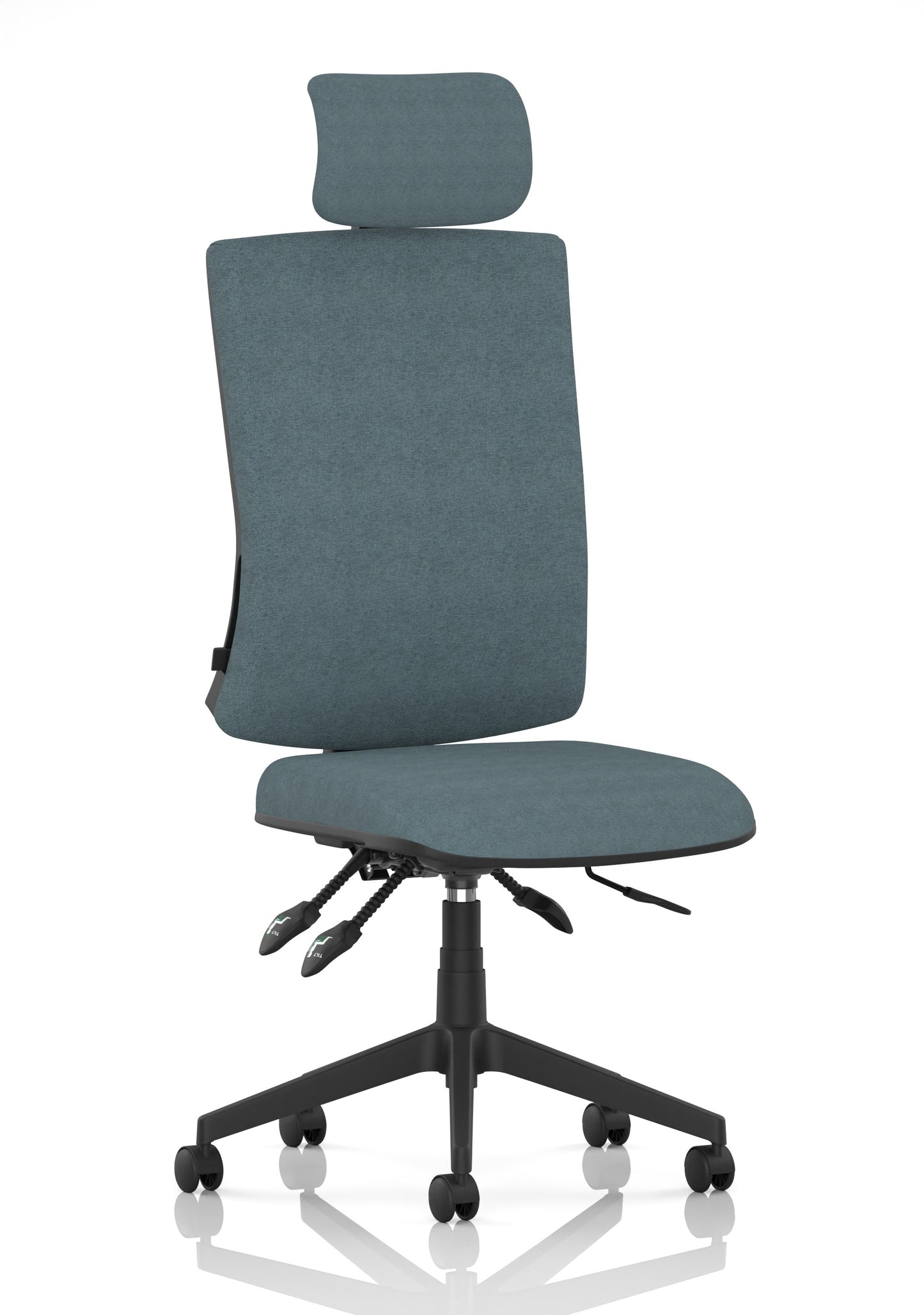 Orlena High Back Ergonomic Task Operator Office Chair with Headrest Bespoke Rivet Quench Matching Bespoke Colour None - Industrious Decor