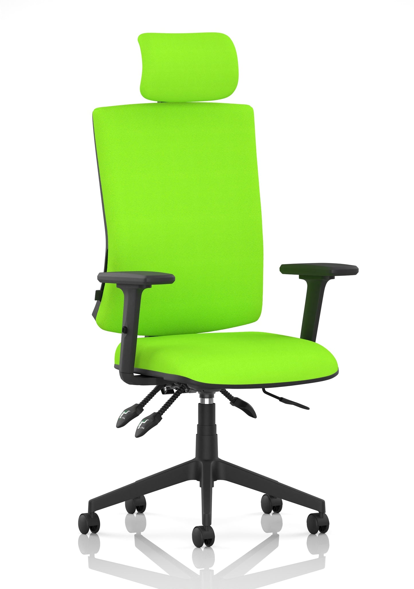 Orlena High Back Ergonomic Task Operator Office Chair with Headrest Bespoke Myrrh Green Matching Bespoke Colour With Arms - Industrious Decor