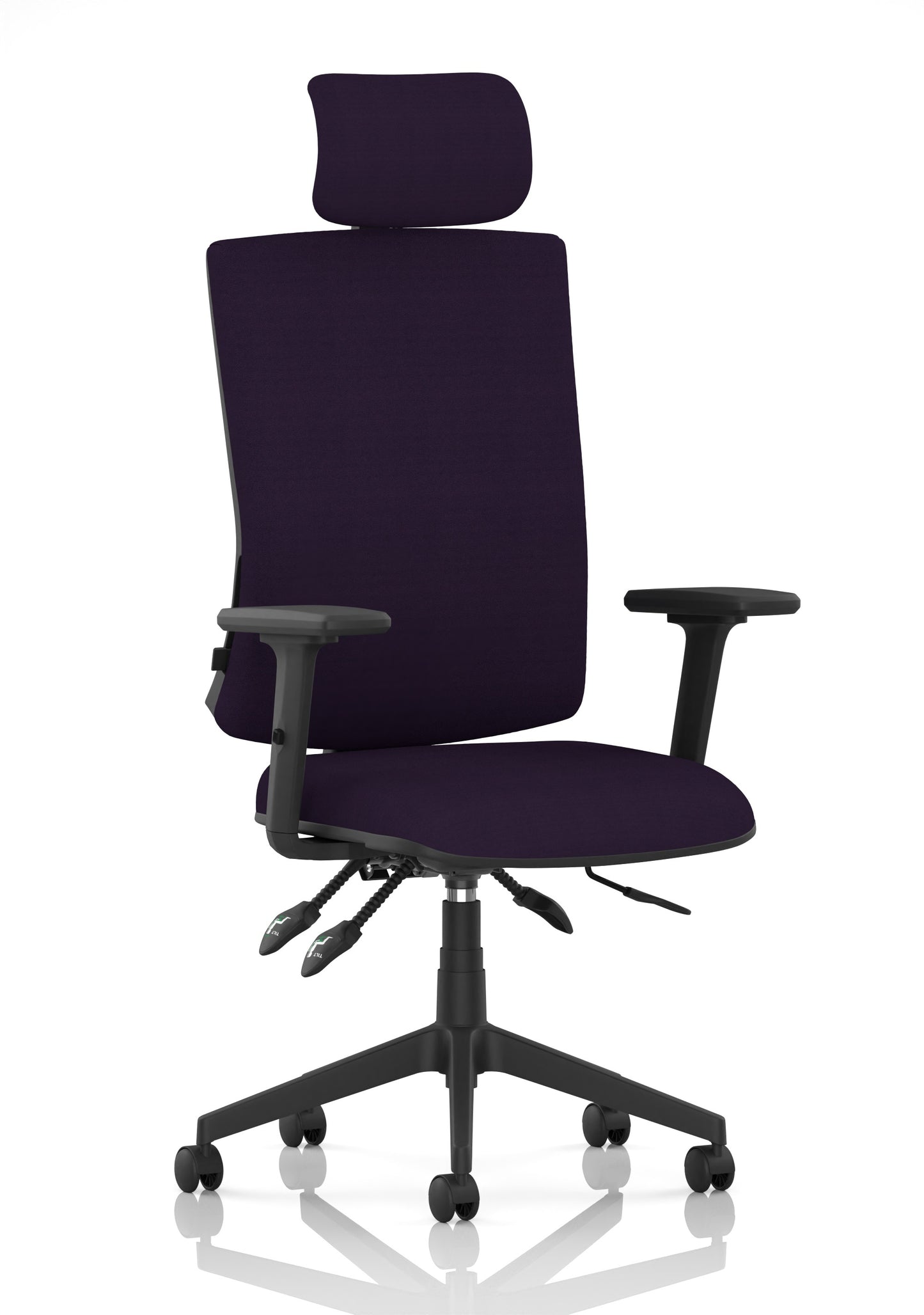 Orlena High Back Ergonomic Task Operator Office Chair with Headrest Bespoke Tansy Purple Matching Bespoke Colour With Arms - Industrious Decor