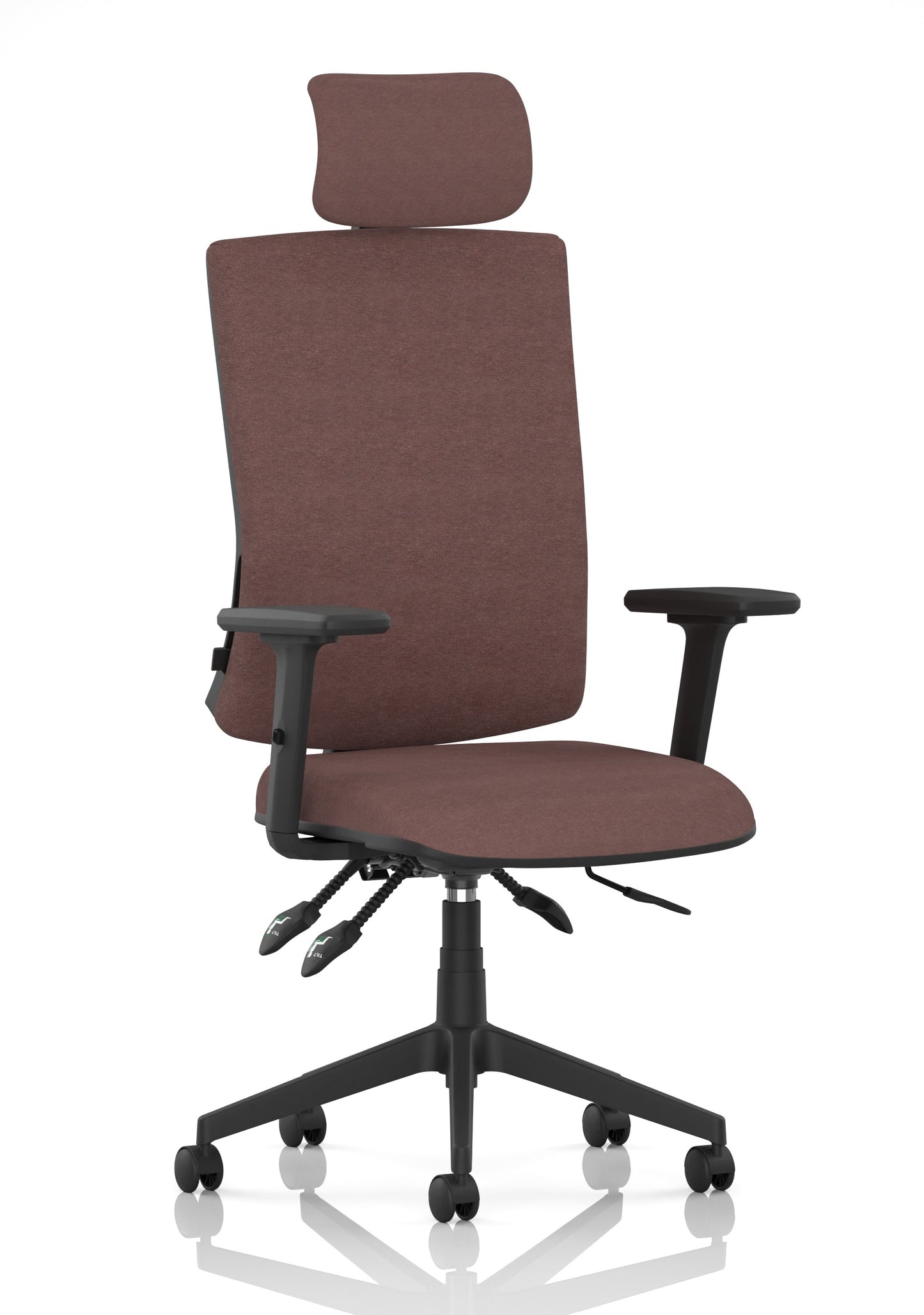 Orlena High Back Ergonomic Task Operator Office Chair with Headrest Bespoke Rivet Forge Matching Bespoke Colour With Arms - Industrious Decor