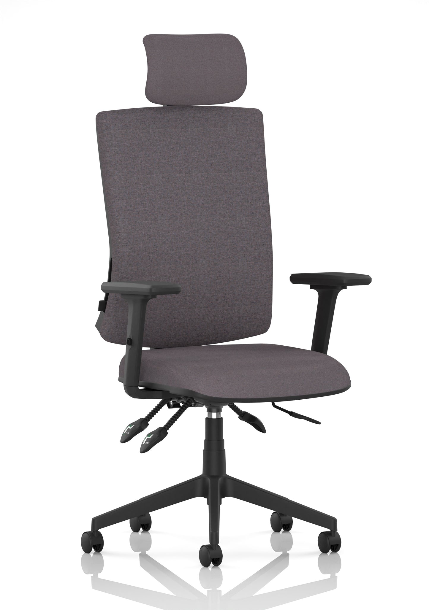 Orlena High Back Ergonomic Task Operator Office Chair with Headrest Bespoke Rivet Fuse Matching Bespoke Colour With Arms - Industrious Decor