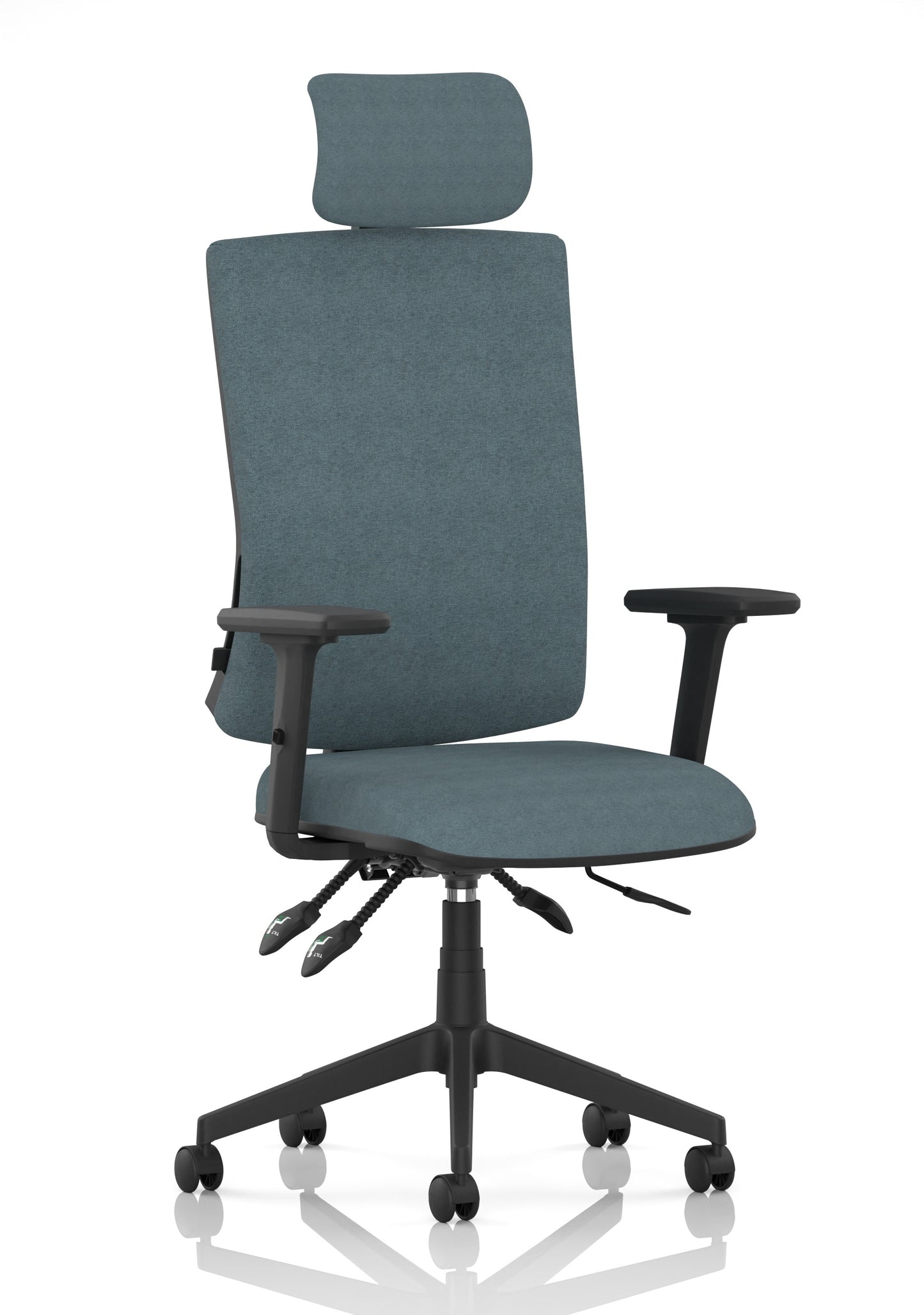 Orlena High Back Ergonomic Task Operator Office Chair with Headrest Bespoke Rivet Quench Matching Bespoke Colour With Arms - Industrious Decor