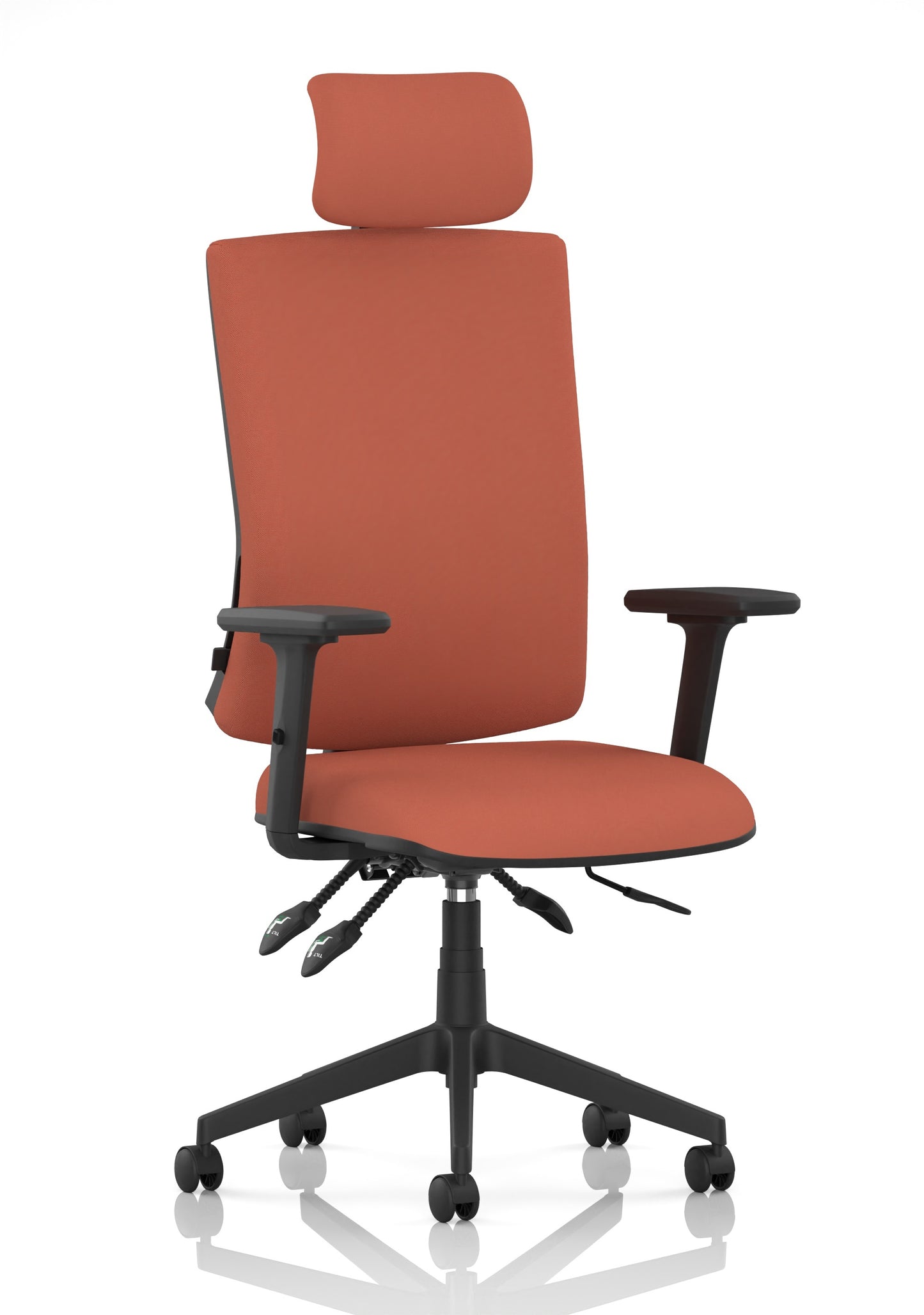 Orlena High Back Ergonomic Task Operator Office Chair with Headrest Bespoke Quest Crab Matching Bespoke Colour With Arms - Industrious Decor