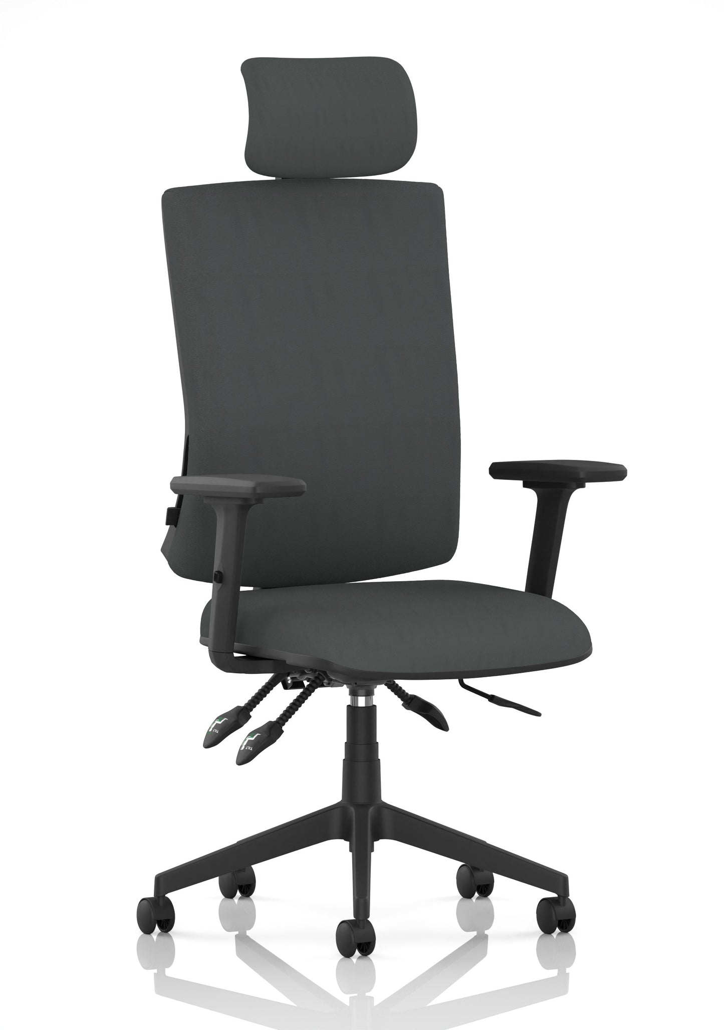 Orlena High Back Ergonomic Task Operator Office Chair with Headrest Bespoke Quest Mussel Matching Bespoke Colour With Arms - Industrious Decor
