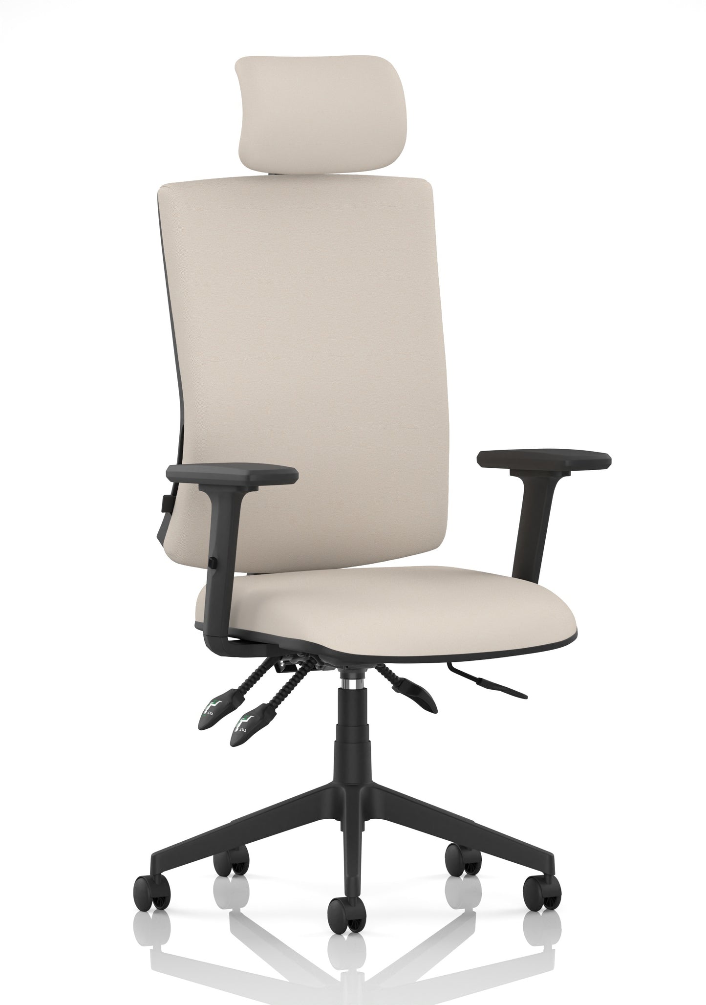 Orlena High Back Ergonomic Task Operator Office Chair with Headrest Bespoke Quest Salt Matching Bespoke Colour With Arms - Industrious Decor