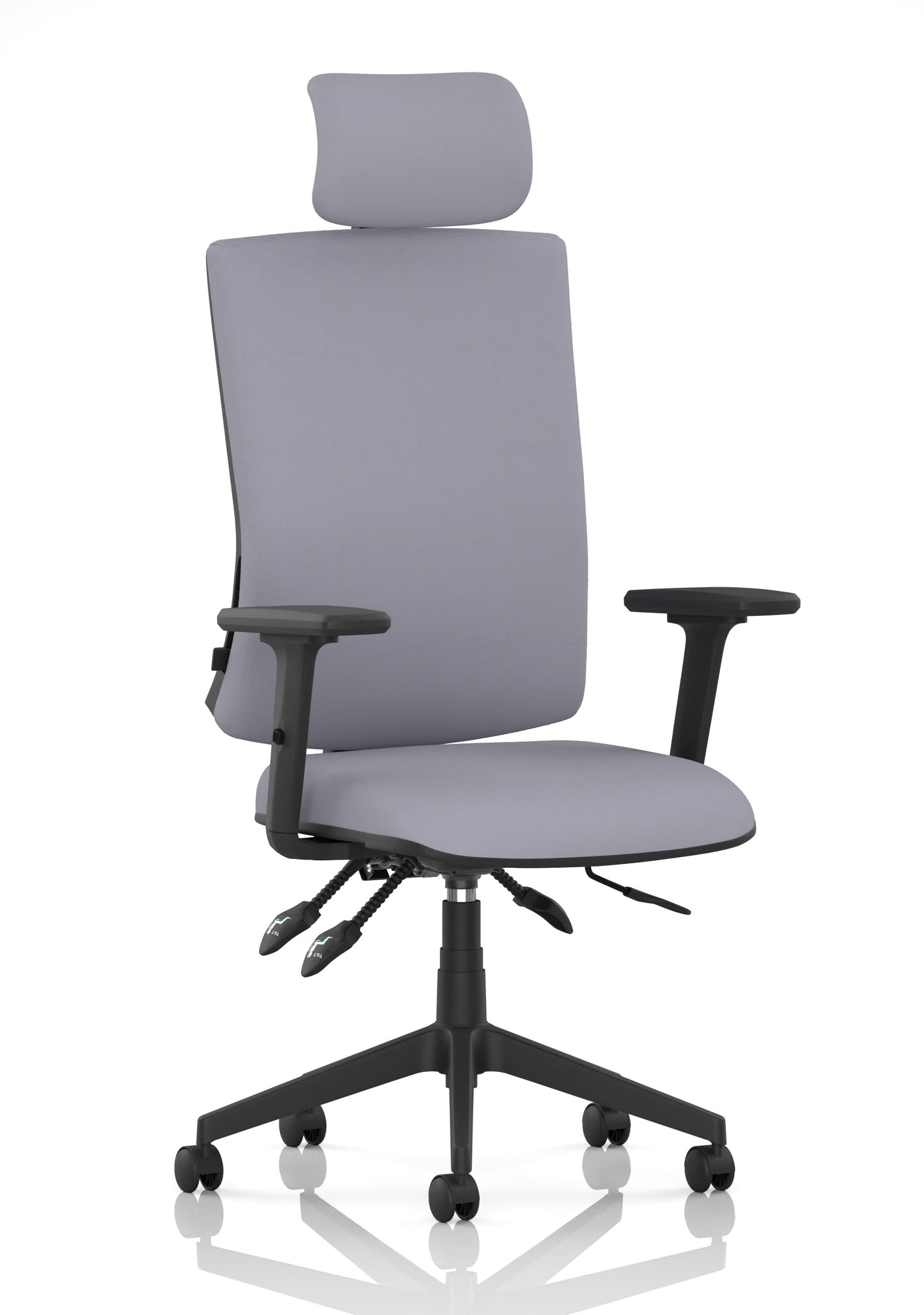 Orlena High Back Ergonomic Task Operator Office Chair with Headrest Bespoke Quest Shell Matching Bespoke Colour With Arms - Industrious Decor