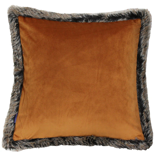 Fur Trimmed Velvet Cushion