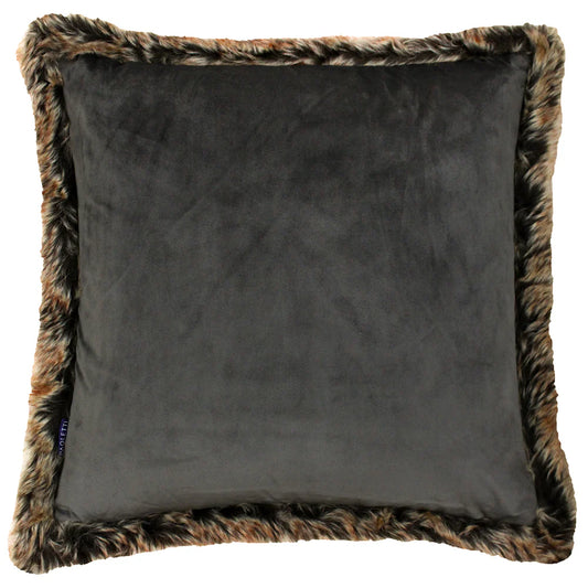 Fur Trimmed Velvet Cushion