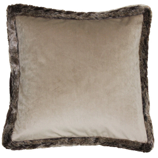 Fur Trimmed Velvet Cushion