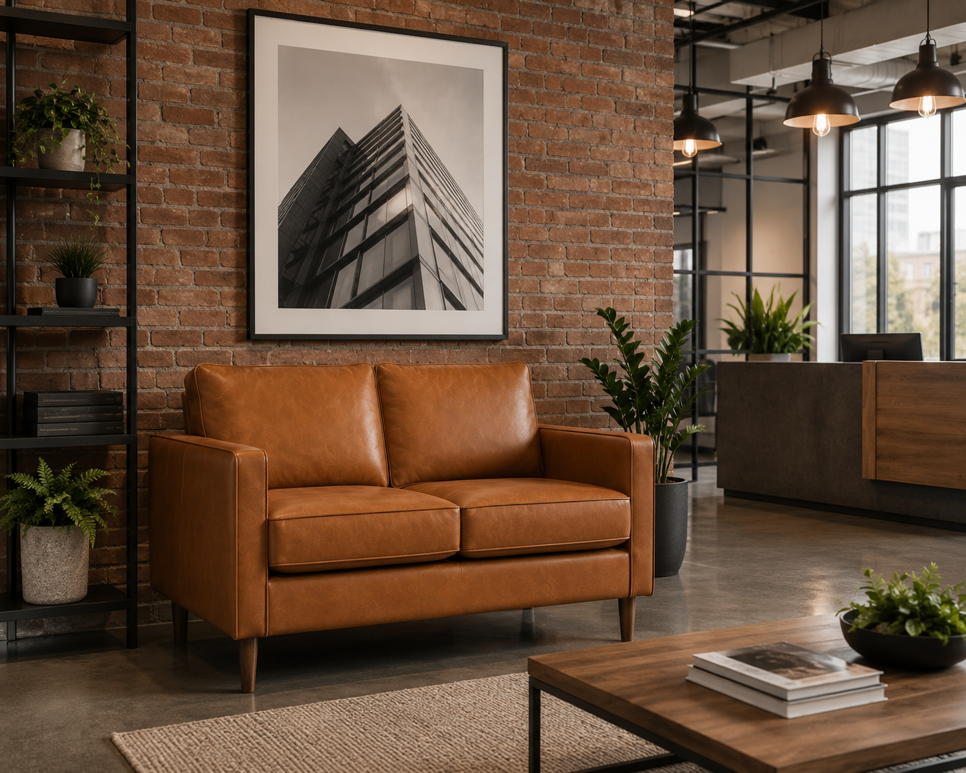 Kelso 2-Seater Tan | CRIB 5 Faux Leather Sofa | In Stock - Industrious Decor