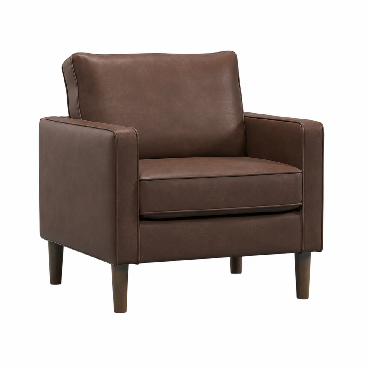 Kelso Armchair in chocolate faux leather — CRIB 5 contract sofa by Industrious Decor
