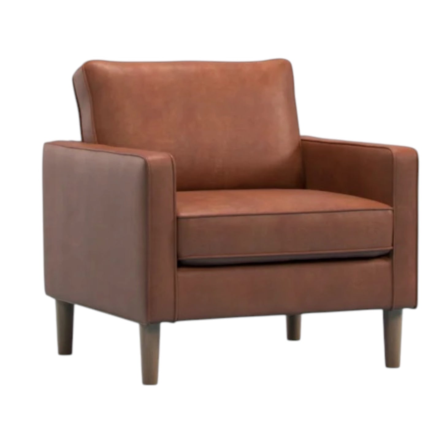 Kelso Armchair in tan faux leather — CRIB 5 contract sofa by Industrious Decor
