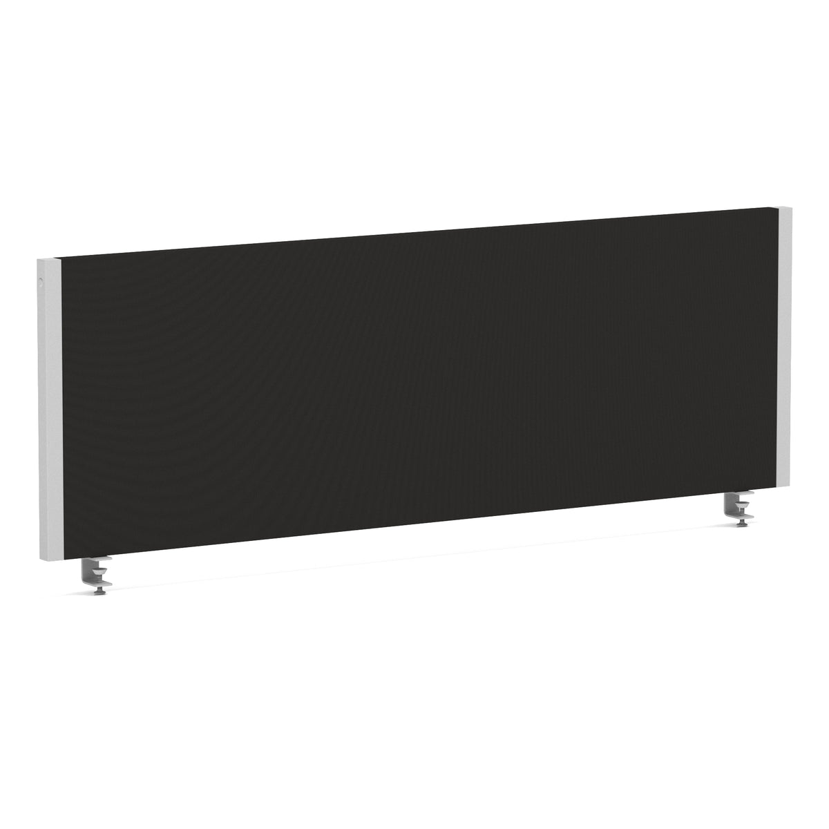 Bramwell Bench Desk Privacy Screen – Silver Frame Black 1200 - Industrious Decor